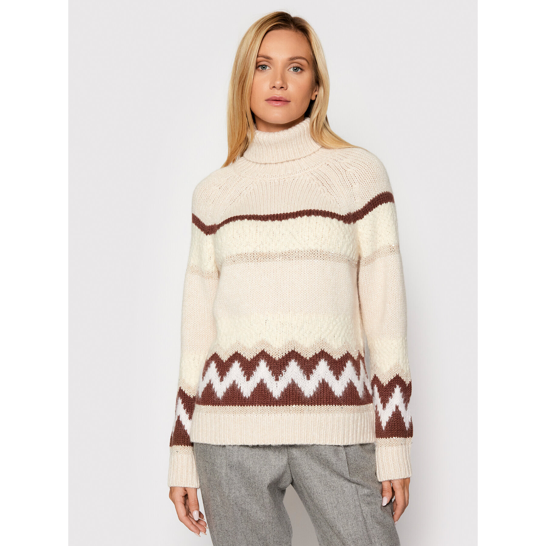Peserico Поло S99197F03 Бежов Loose Fit - Pepit.bg