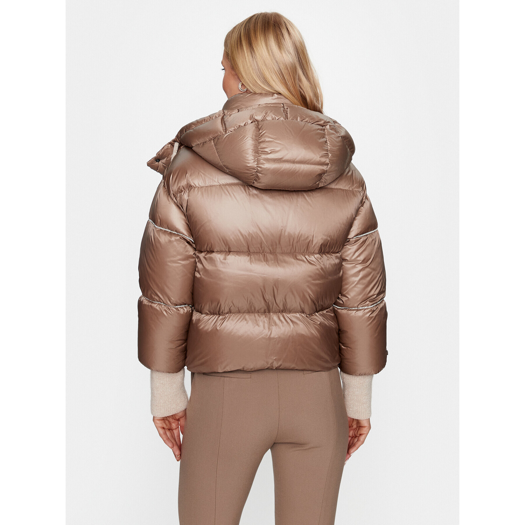 Peserico Пухено яке S24472 Кафяв Regular Fit - Pepit.bg