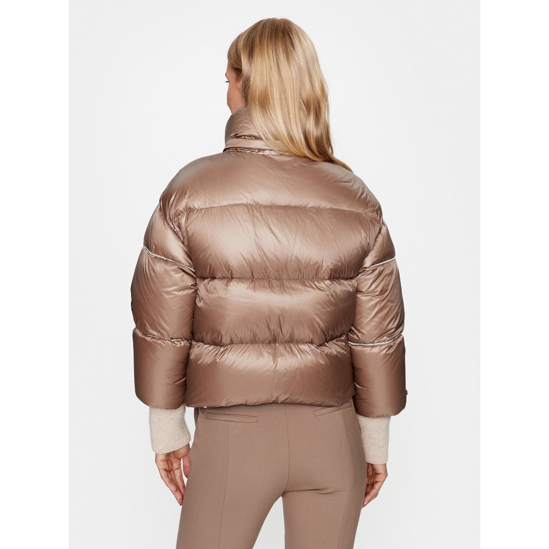 Peserico Пухено яке S24472 Кафяв Regular Fit - Pepit.bg