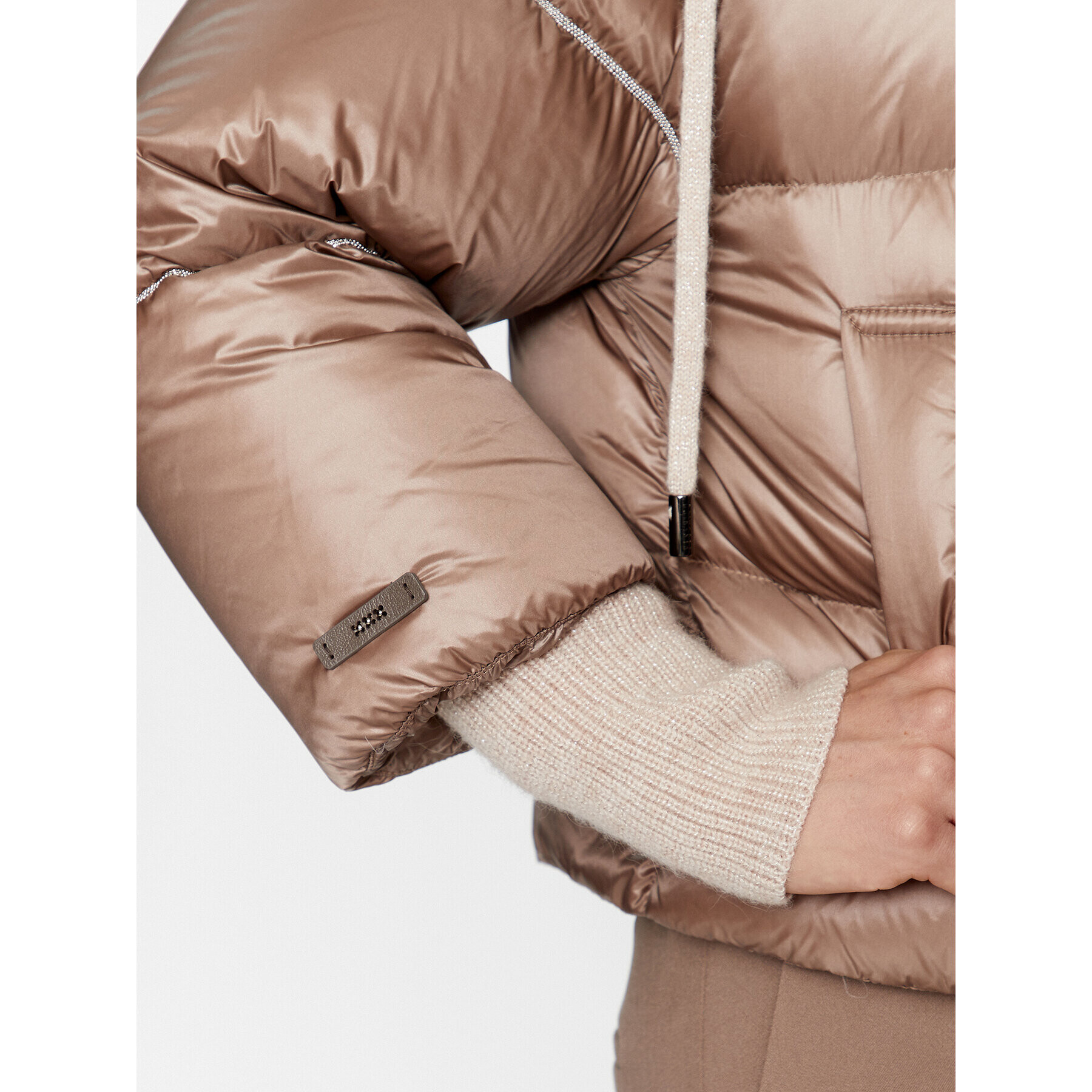 Peserico Пухено яке S24472 Кафяв Regular Fit - Pepit.bg