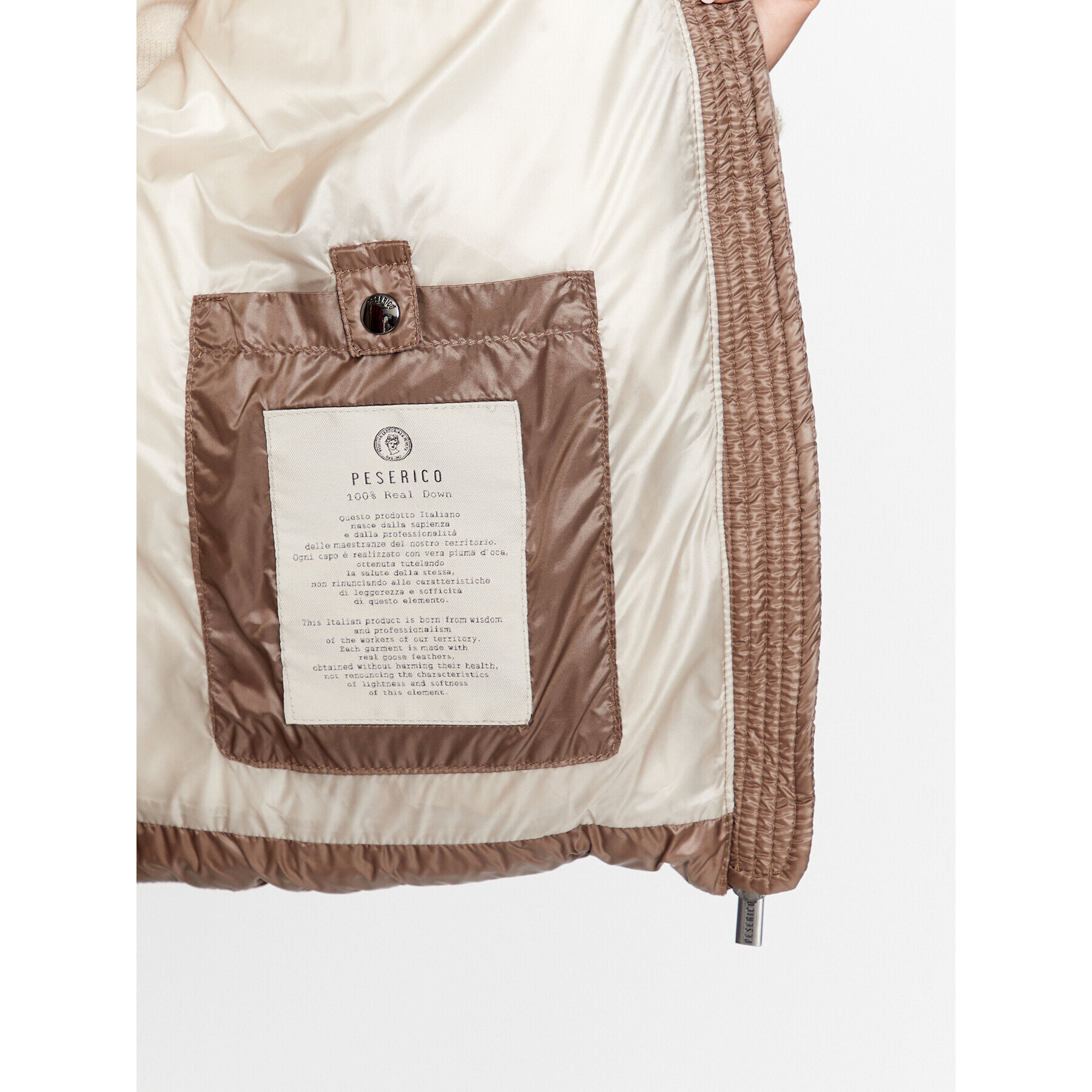 Peserico Пухено яке S24472 Кафяв Regular Fit - Pepit.bg