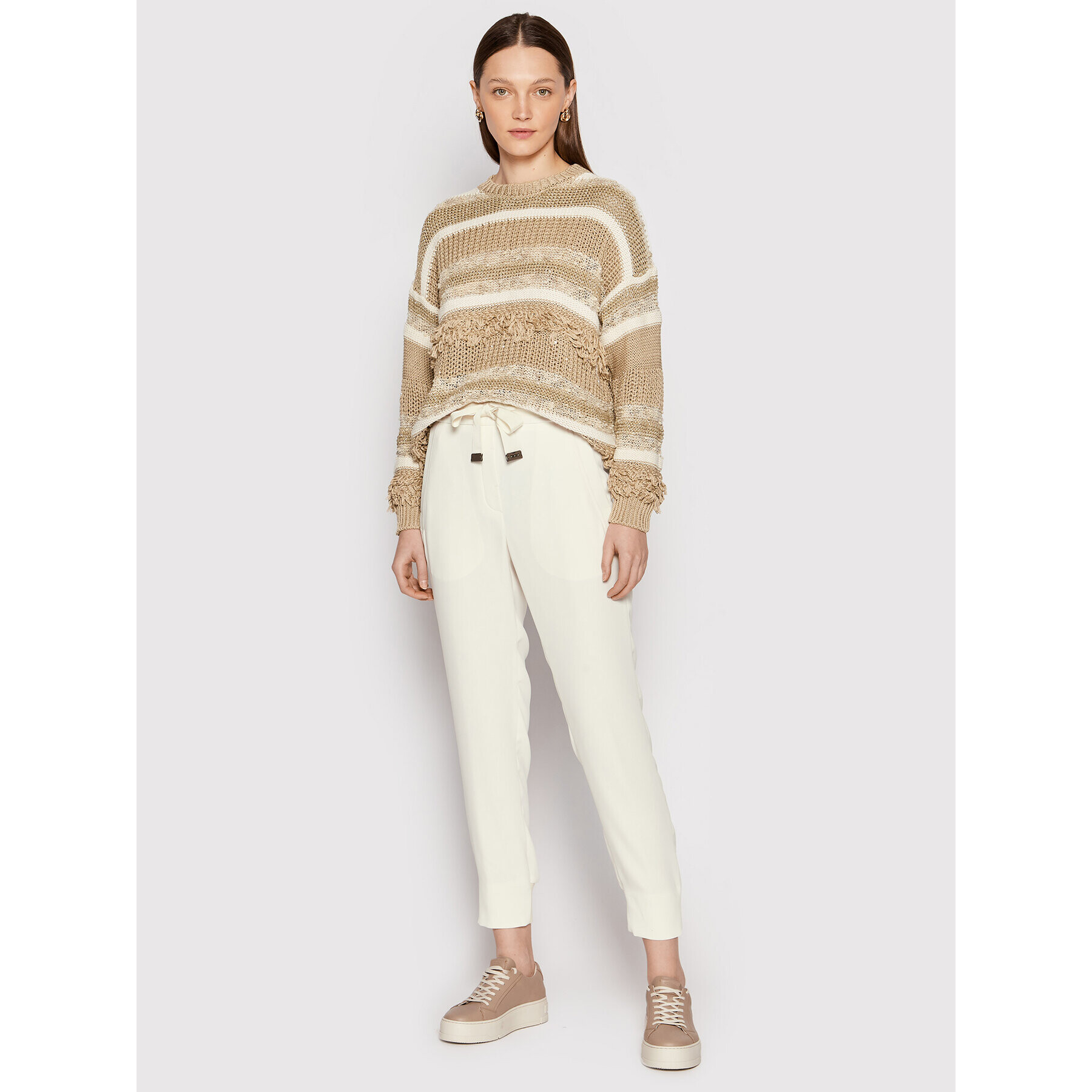 Peserico Пуловер E99571F03 Бежов Relaxed Fit - Pepit.bg
