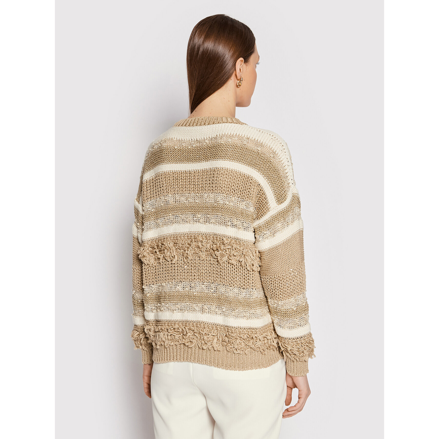 Peserico Пуловер E99571F03 Бежов Relaxed Fit - Pepit.bg