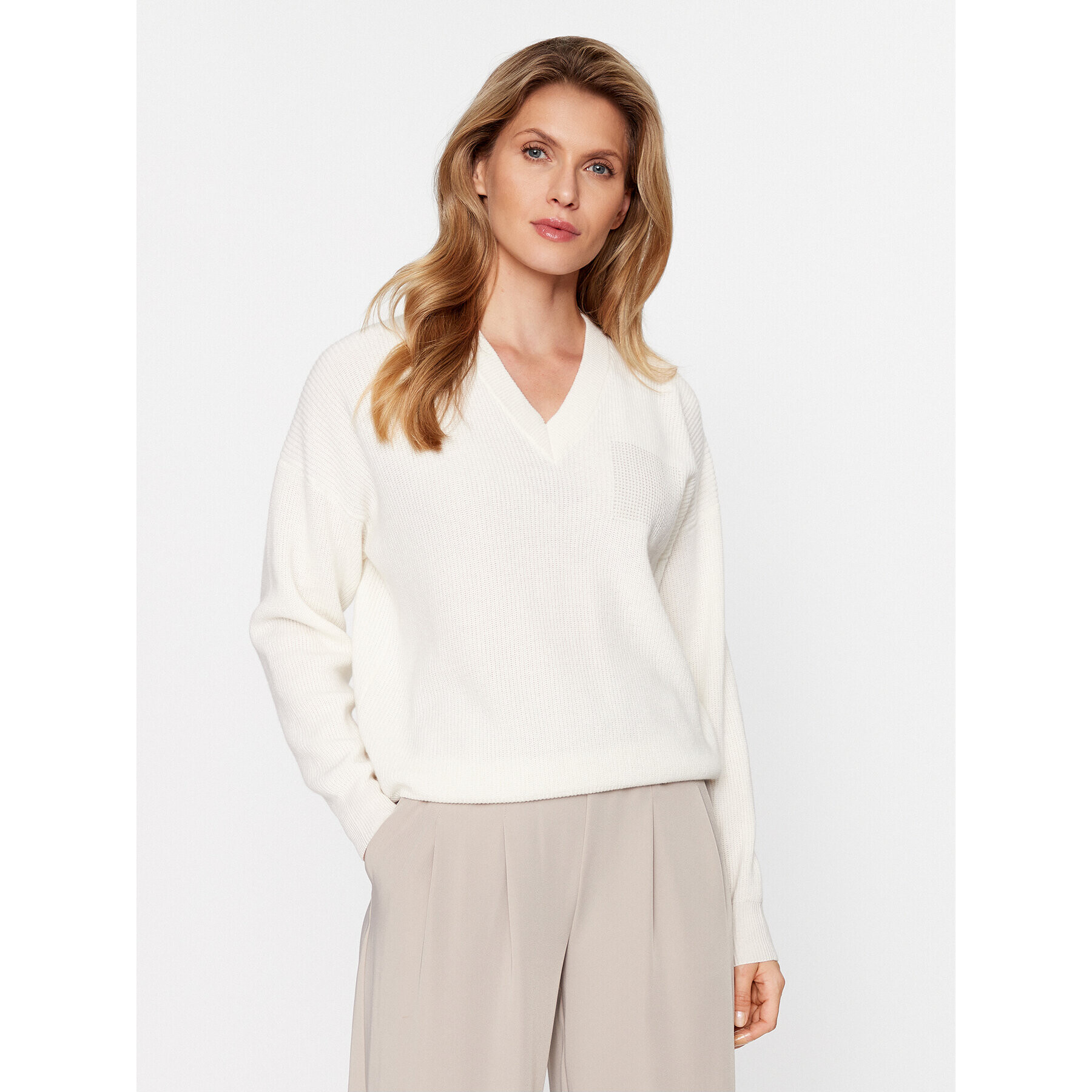 Peserico Пуловер S99061F12 Екрю Regular Fit - Pepit.bg