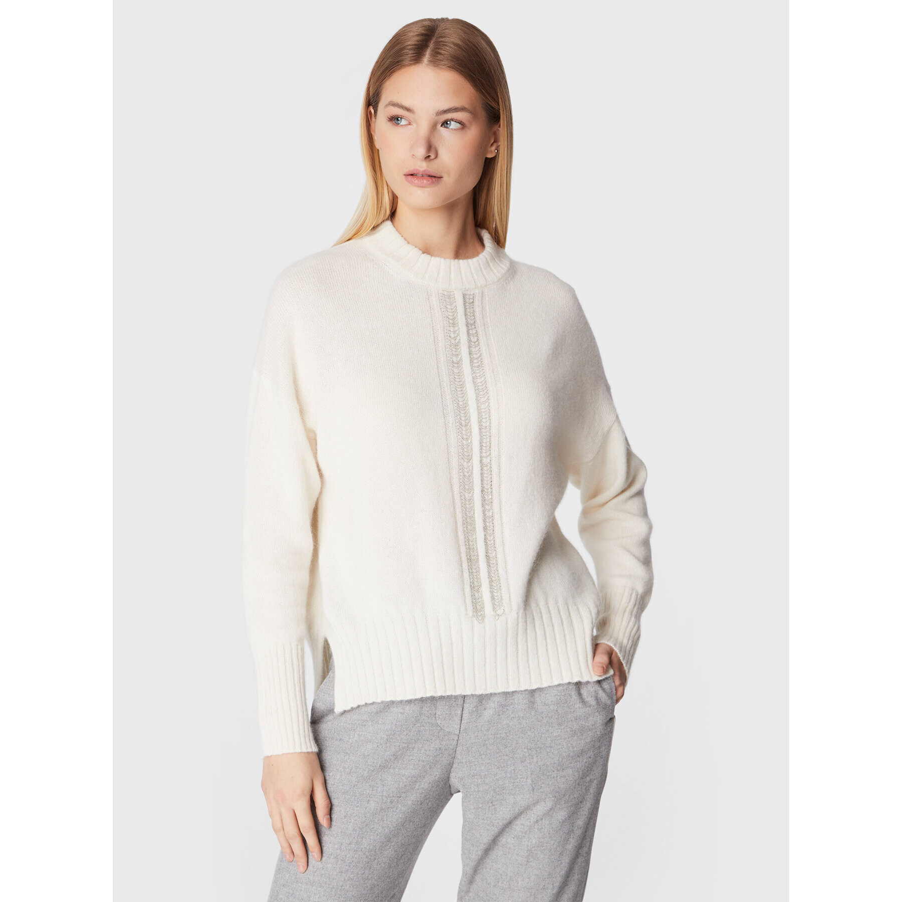 Peserico Пуловер S99299F07 Екрю Relaxed Fit - Pepit.bg