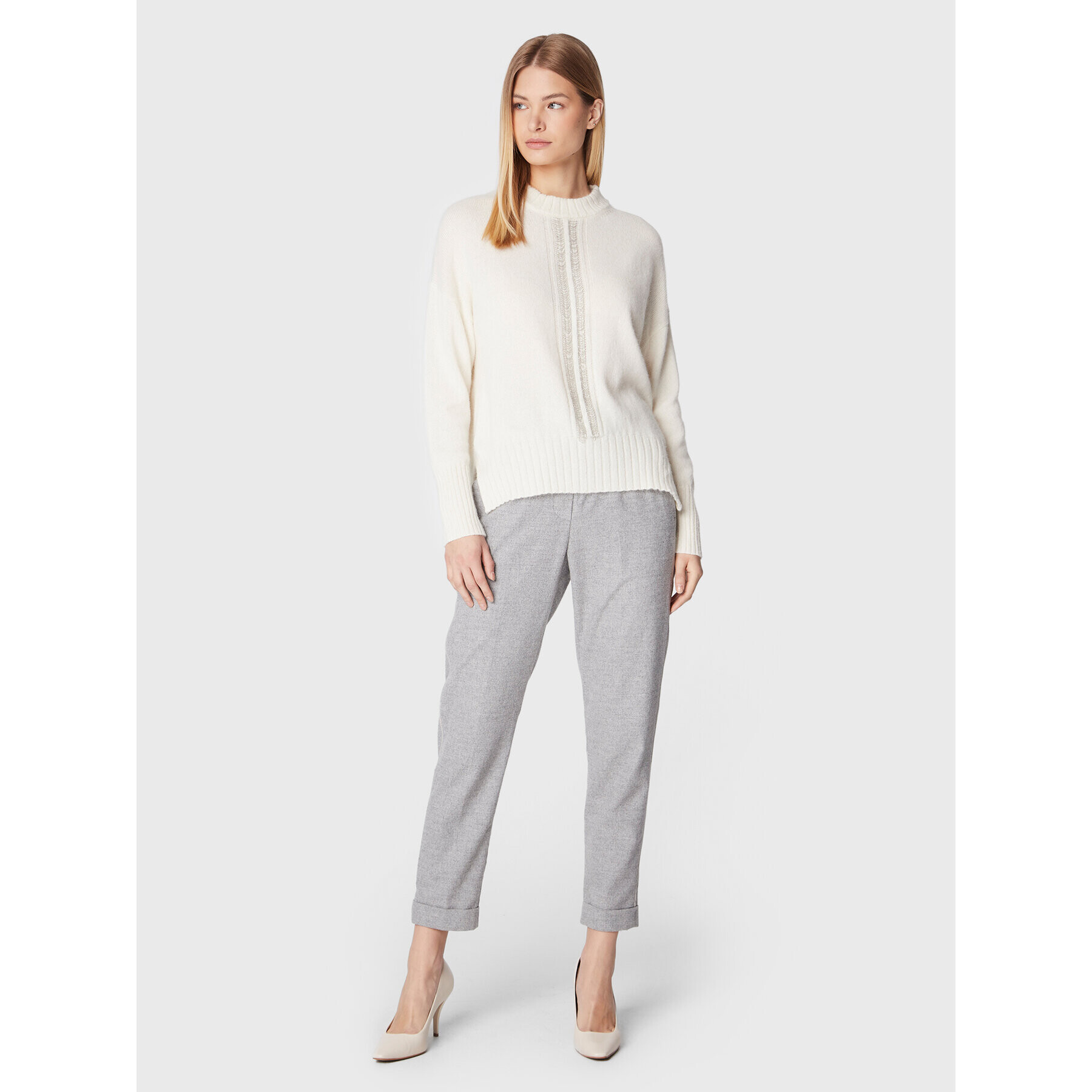 Peserico Пуловер S99299F07 Екрю Relaxed Fit - Pepit.bg