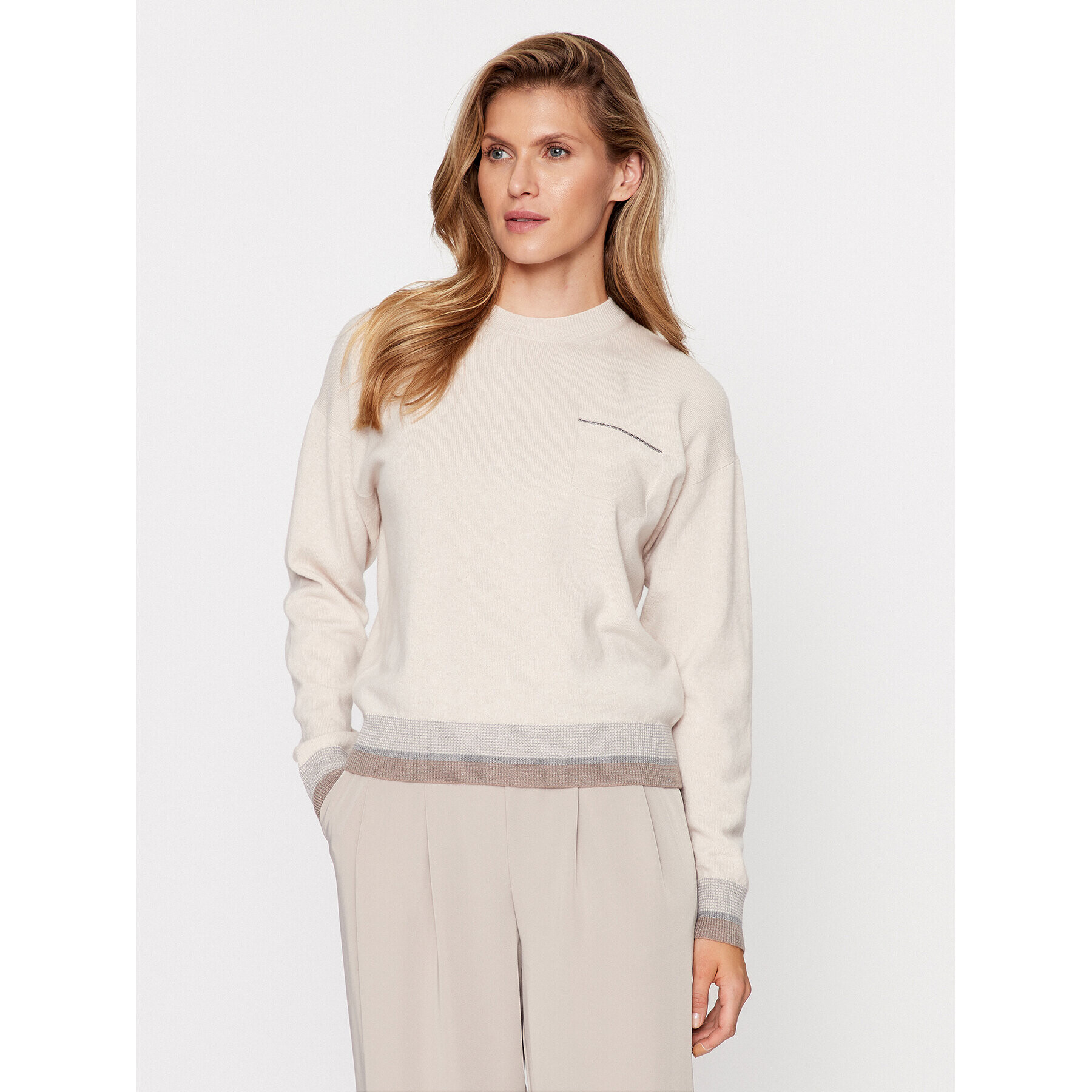Peserico Пуловер S99495F12K Екрю Regular Fit - Pepit.bg