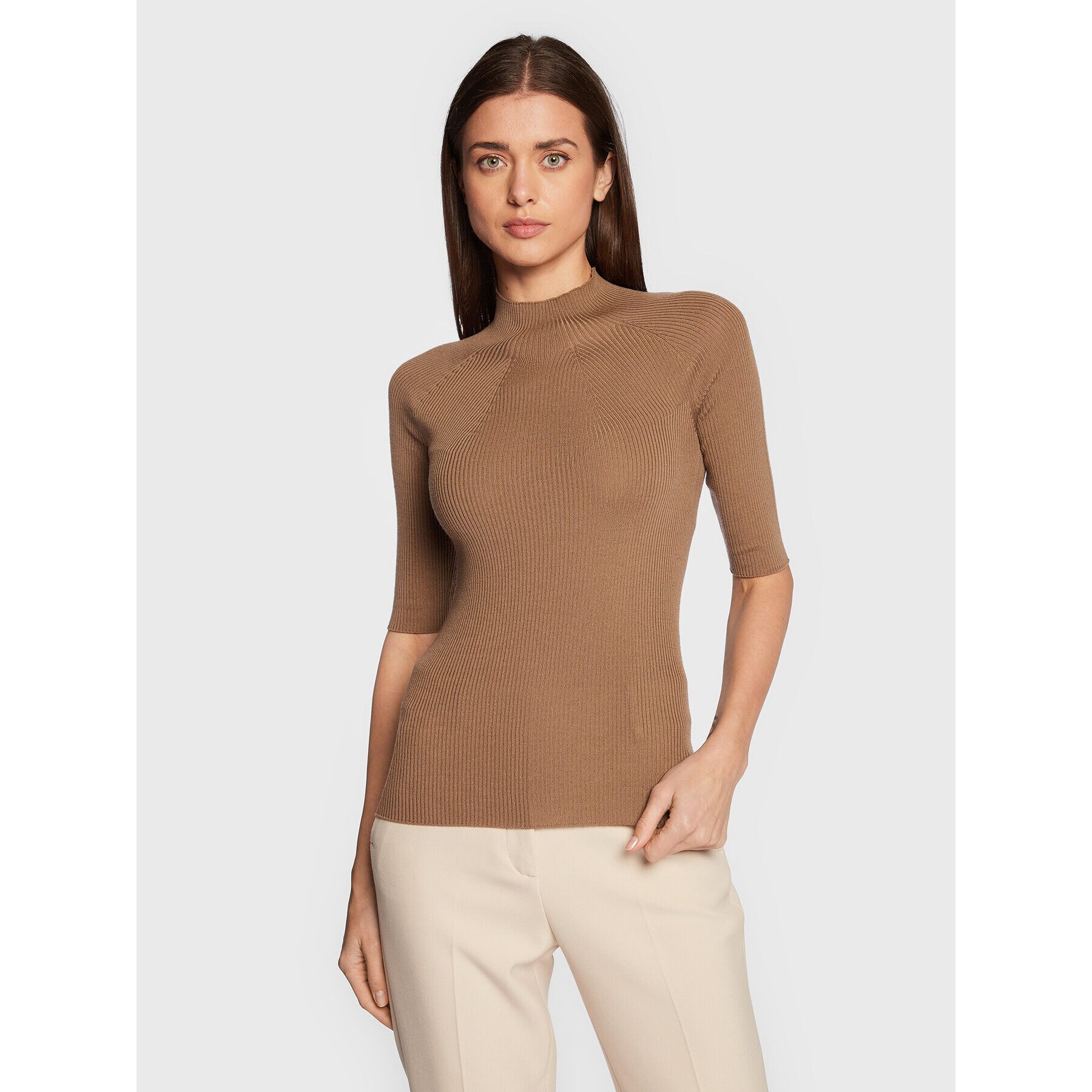 Peserico Пуловер S99681F18 Кафяв Slim Fit - Pepit.bg