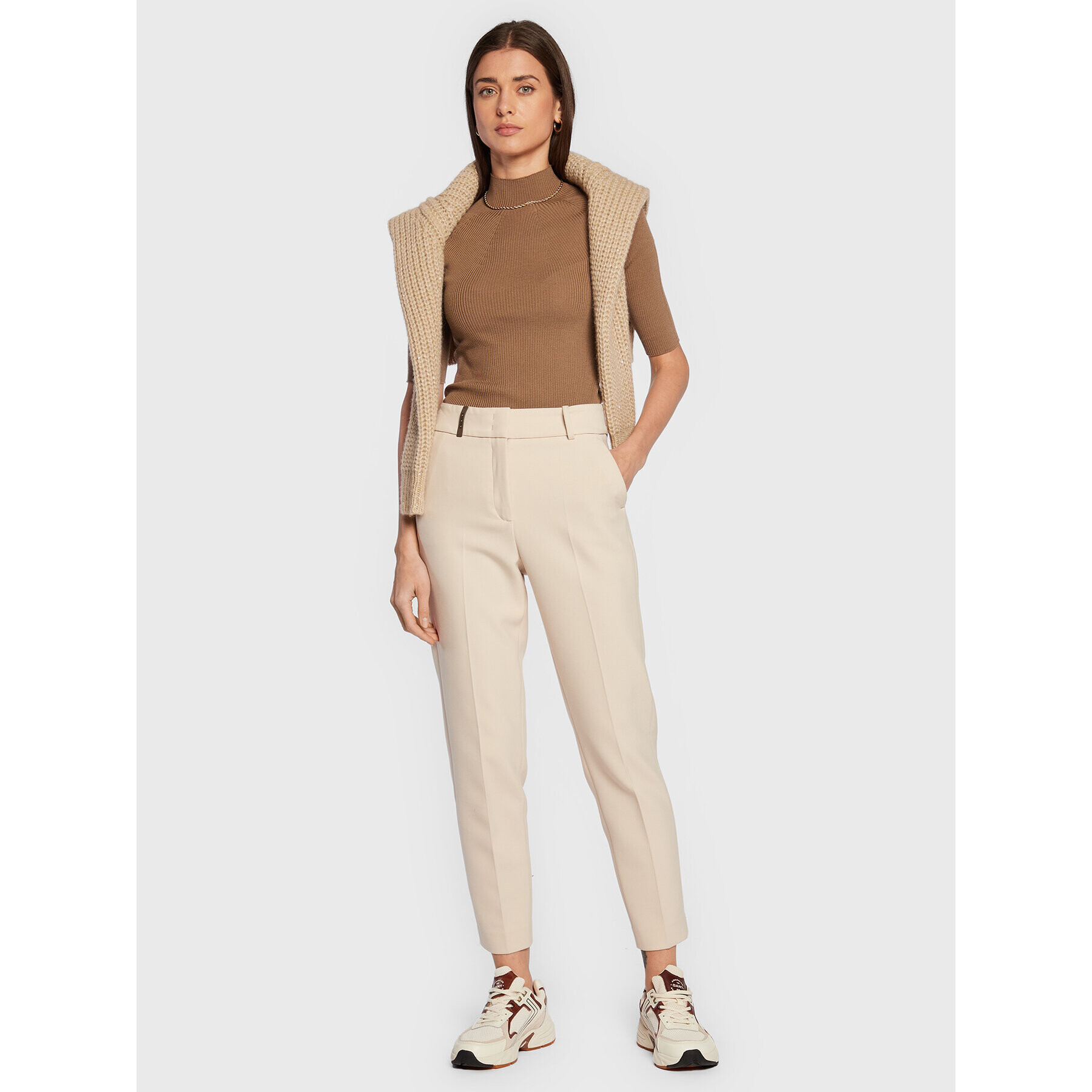 Peserico Пуловер S99681F18 Кафяв Slim Fit - Pepit.bg