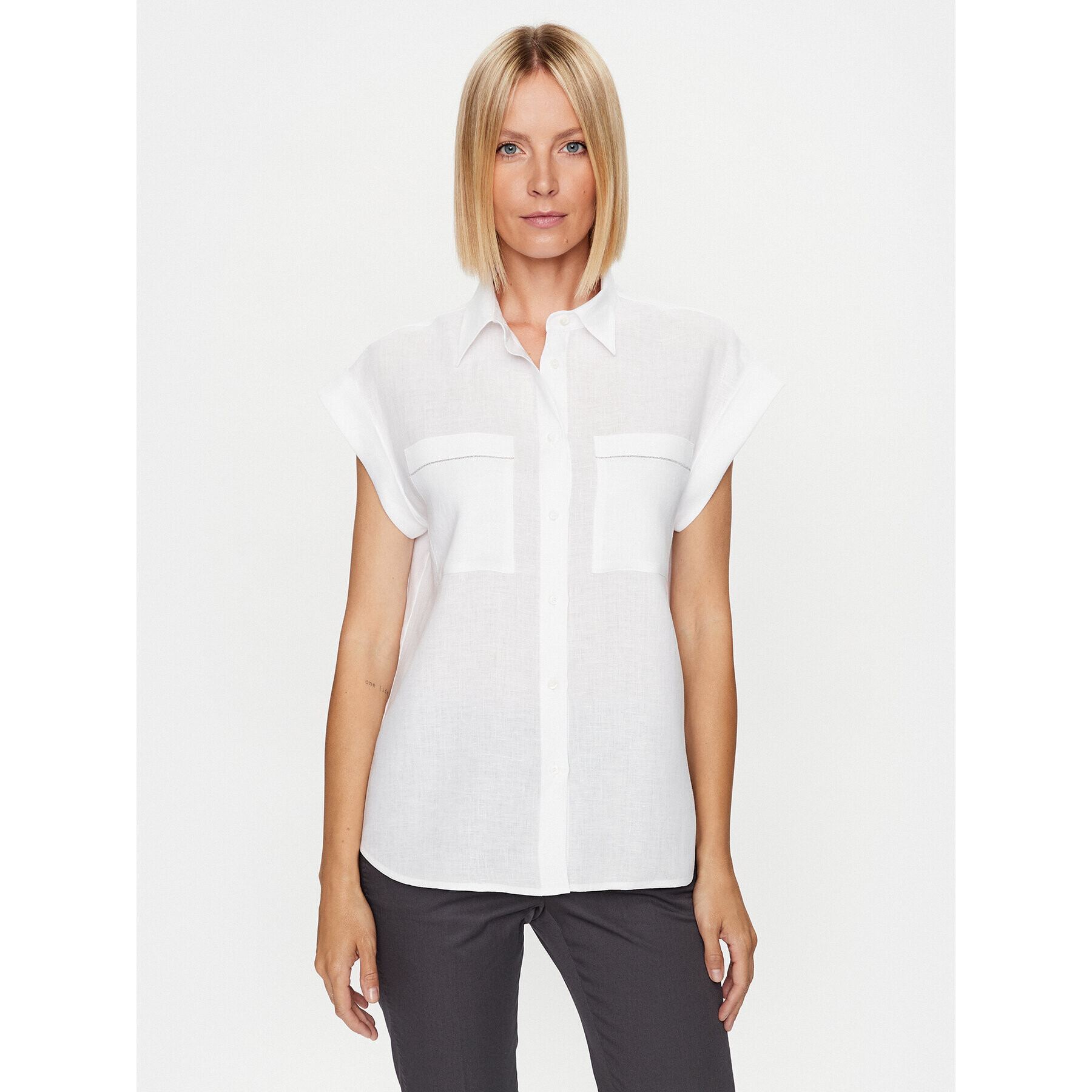 Peserico Риза S06263 Бял Relaxed Fit - Pepit.bg