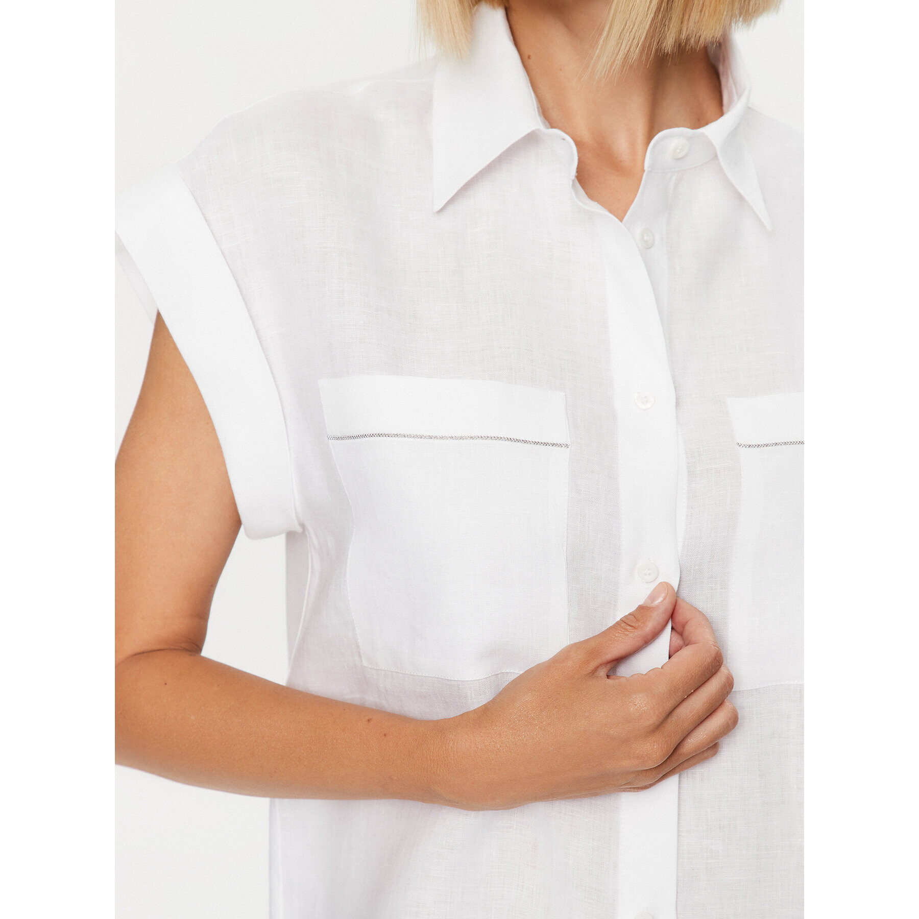Peserico Риза S06263 Бял Relaxed Fit - Pepit.bg