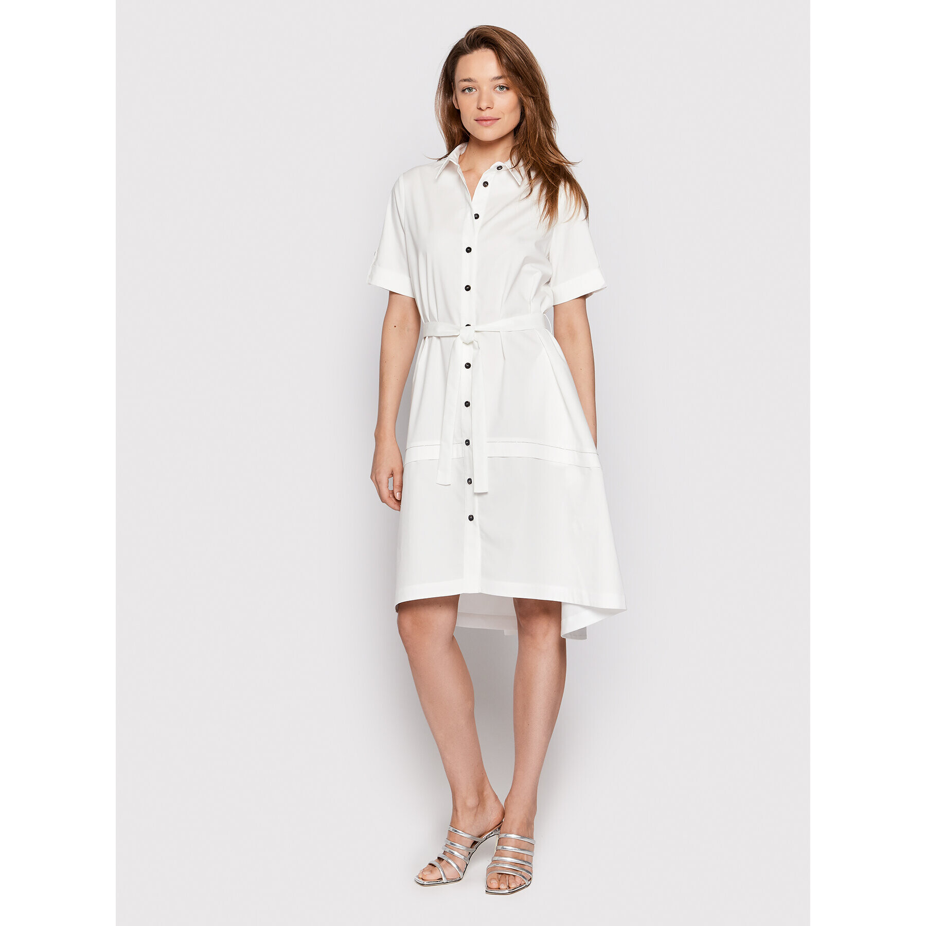 Peserico Рокля тип риза S02701A Бял Regular Fit - Pepit.bg