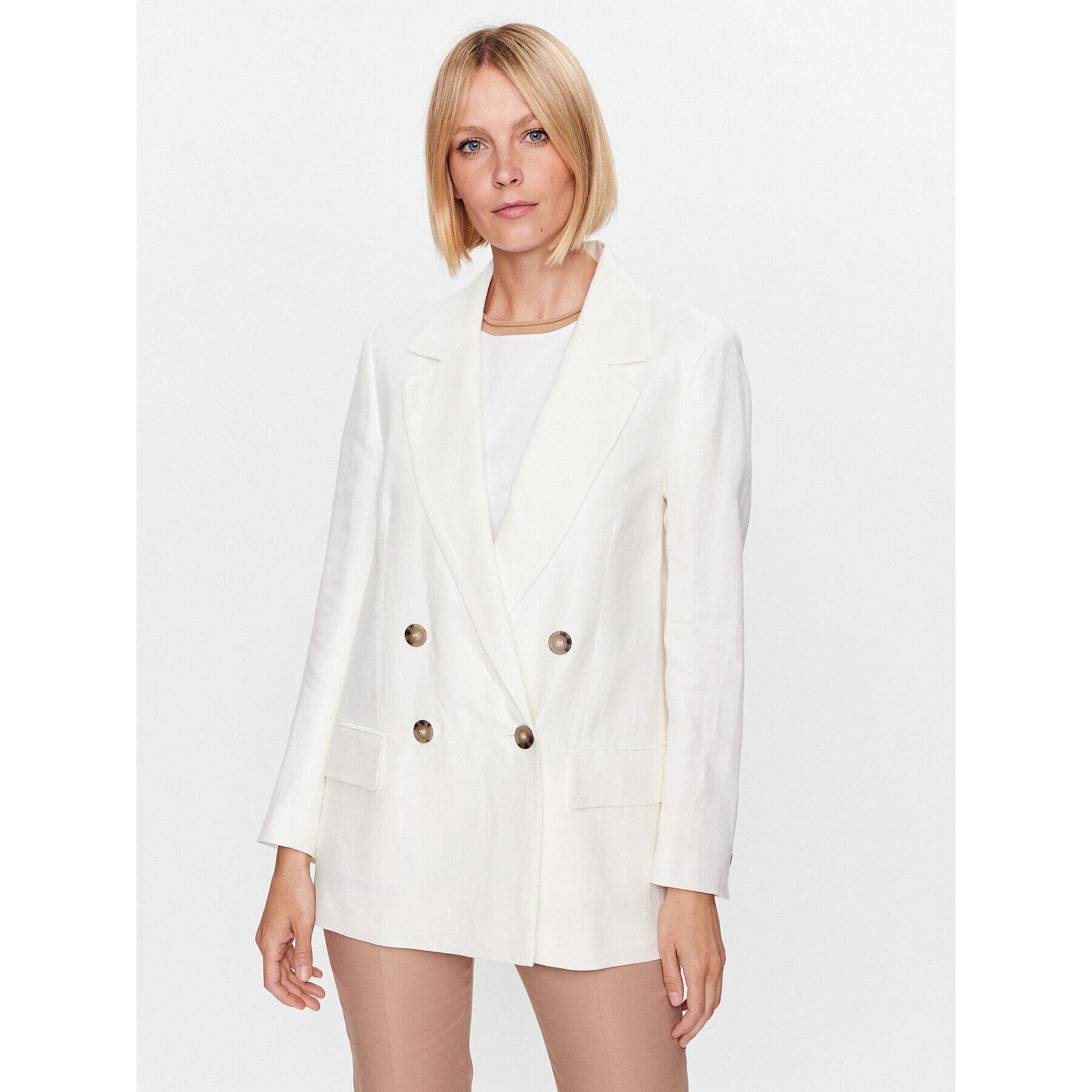 Peserico Сако S01397 Бял Regular Fit - Pepit.bg