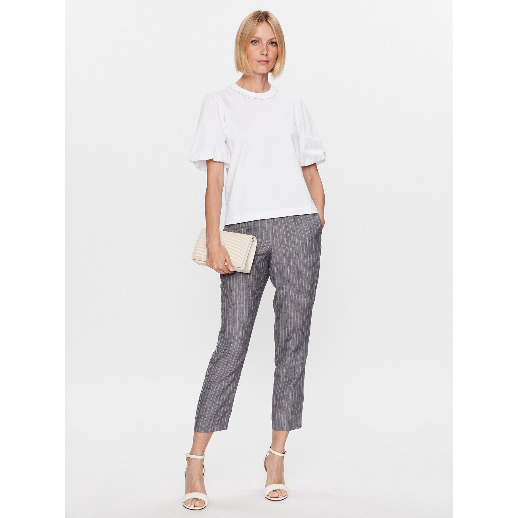 Peserico Текстилни панталони P04072 Сив Regular Fit - Pepit.bg