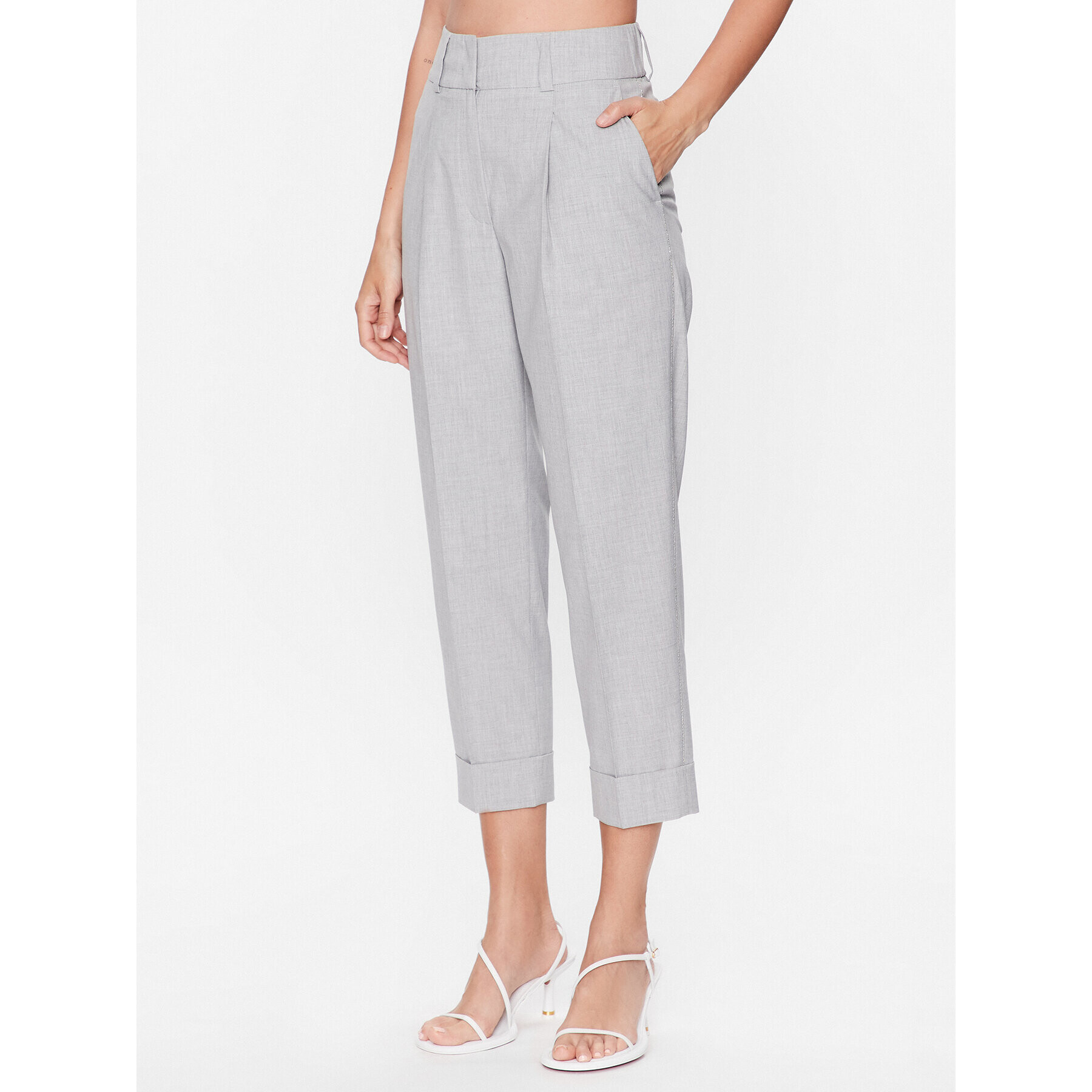 Peserico Текстилни панталони P04816V Сив Regular Fit - Pepit.bg