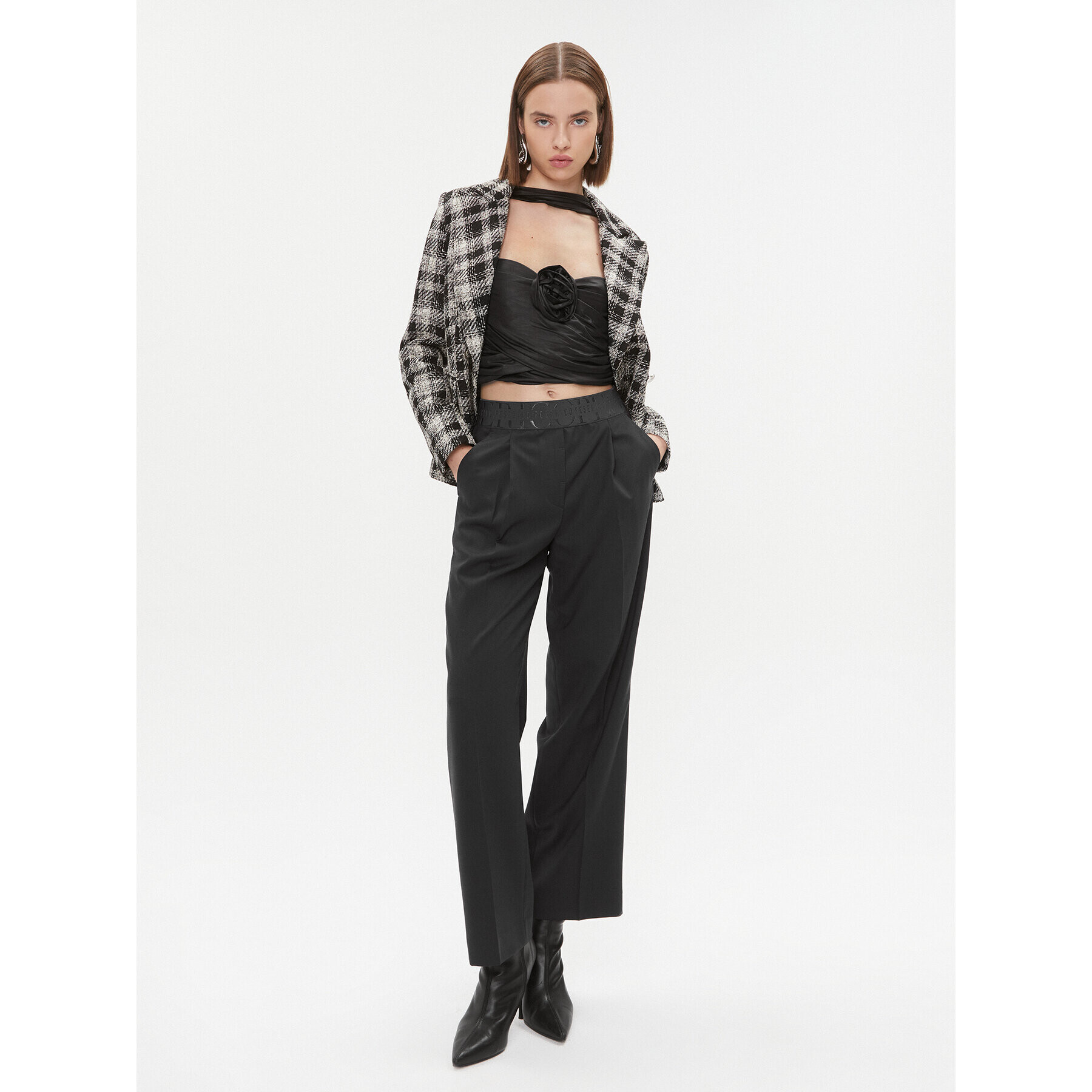 Peserico Текстилни панталони P04850 Тъмносин Regular Fit - Pepit.bg