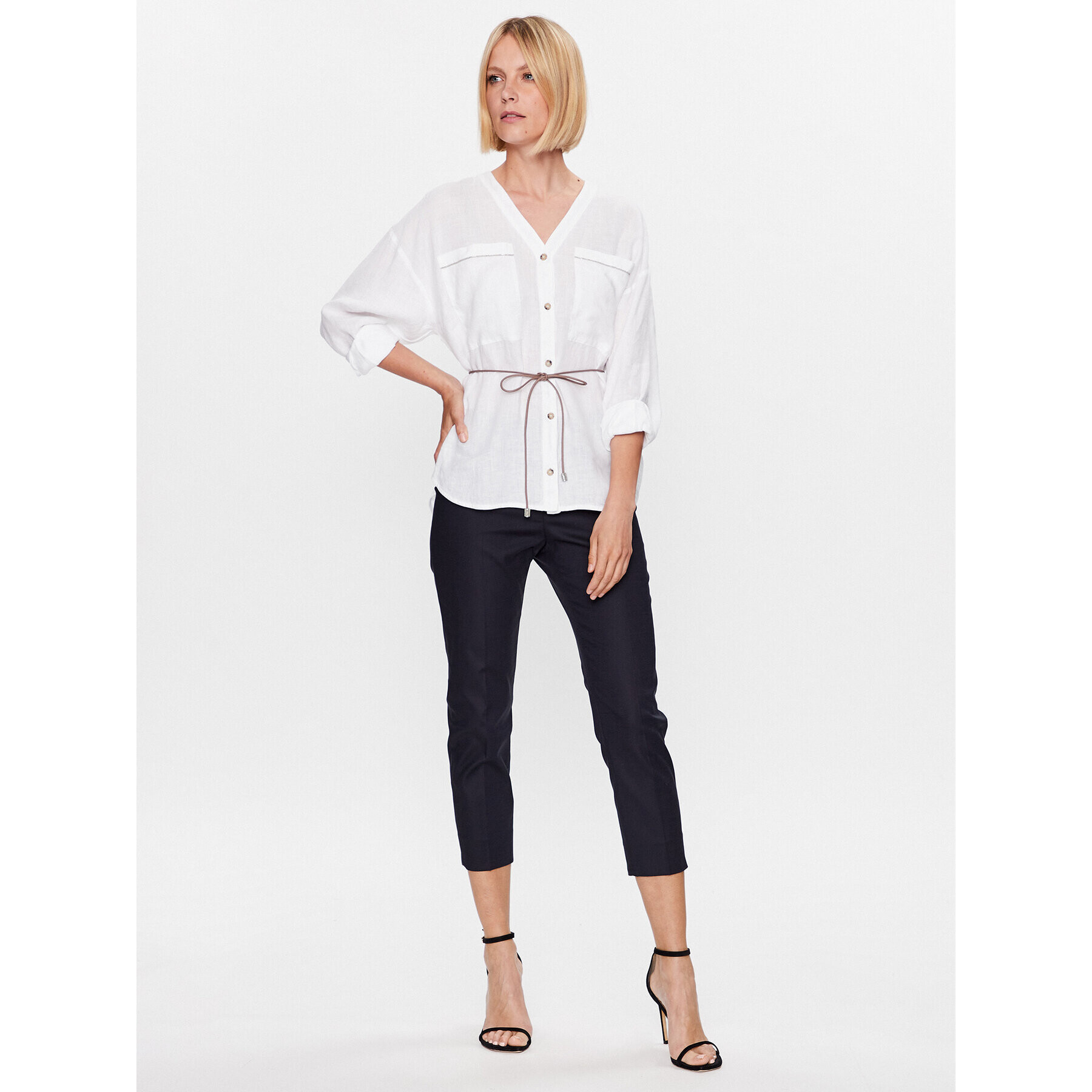 Peserico Текстилни панталони PH4863J0 Тъмносин Regular Fit - Pepit.bg