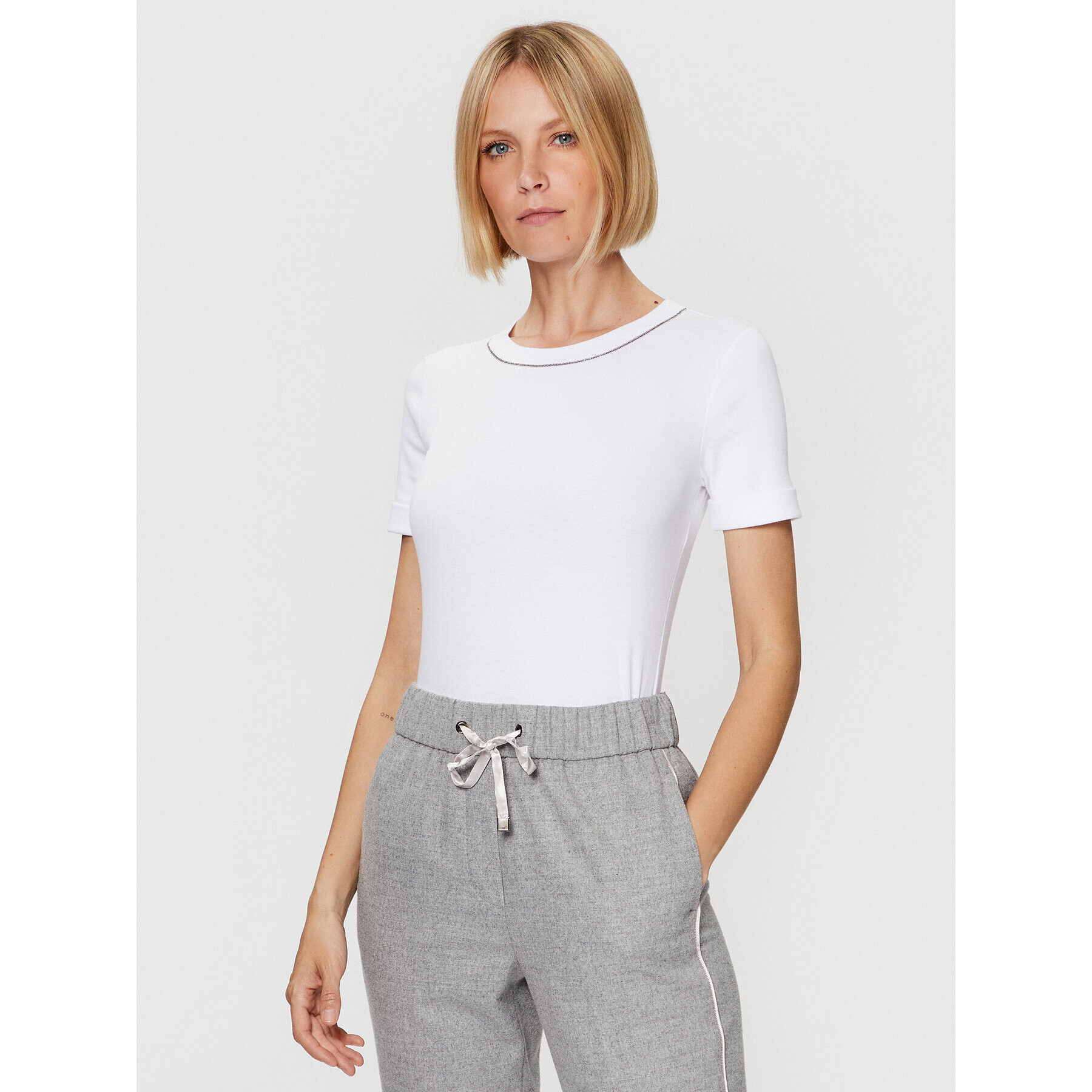 Peserico Тишърт S06840J0 Бял Regular Fit - Pepit.bg