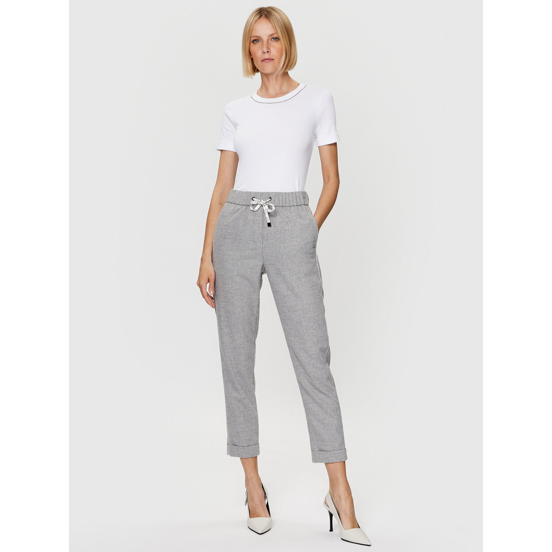 Peserico Тишърт S06840J0 Бял Regular Fit - Pepit.bg