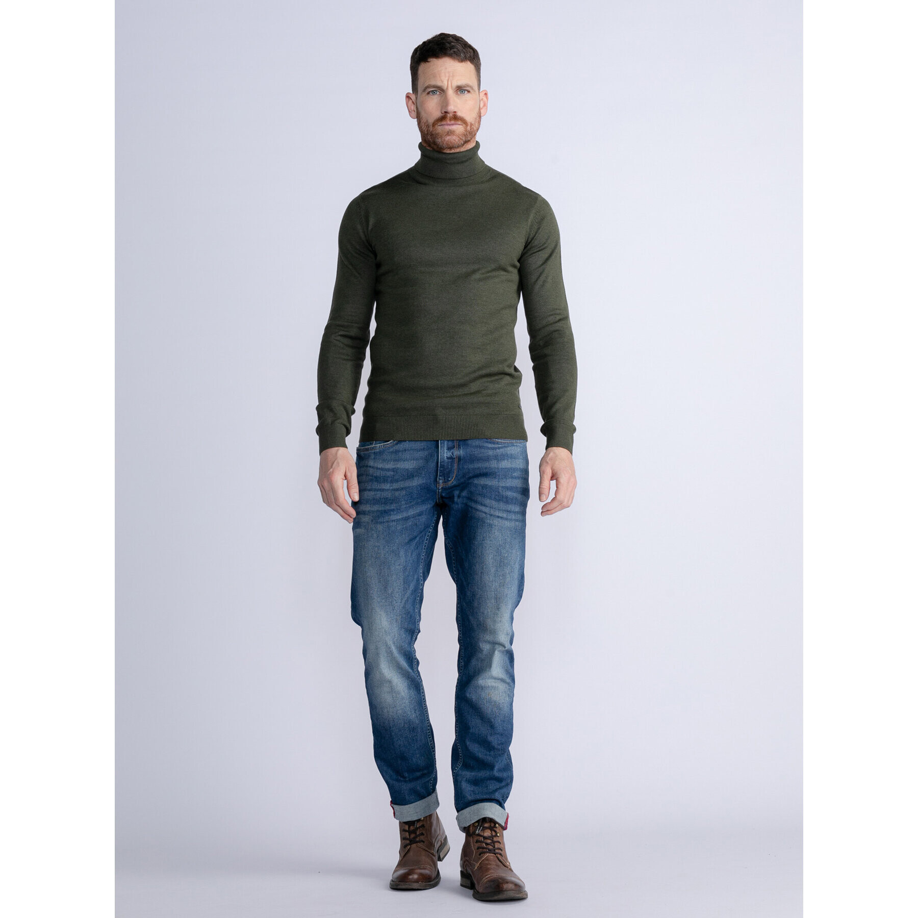 Petrol Industries Поло M-3030-KWC260 Зелен Slim Fit - Pepit.bg