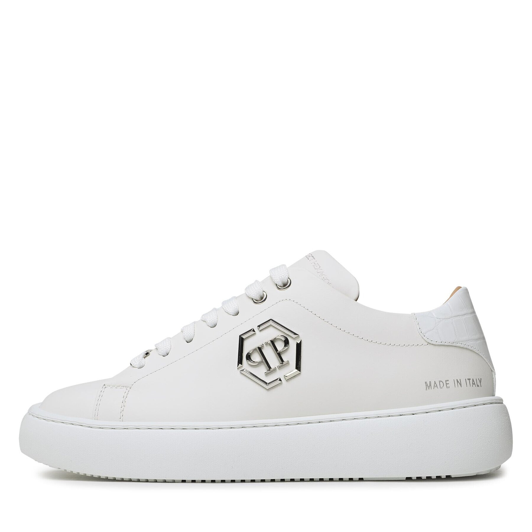 PHILIPP PLEIN Сникърси Hexagon SACS MSC3810 PLE075N Бял - Pepit.bg