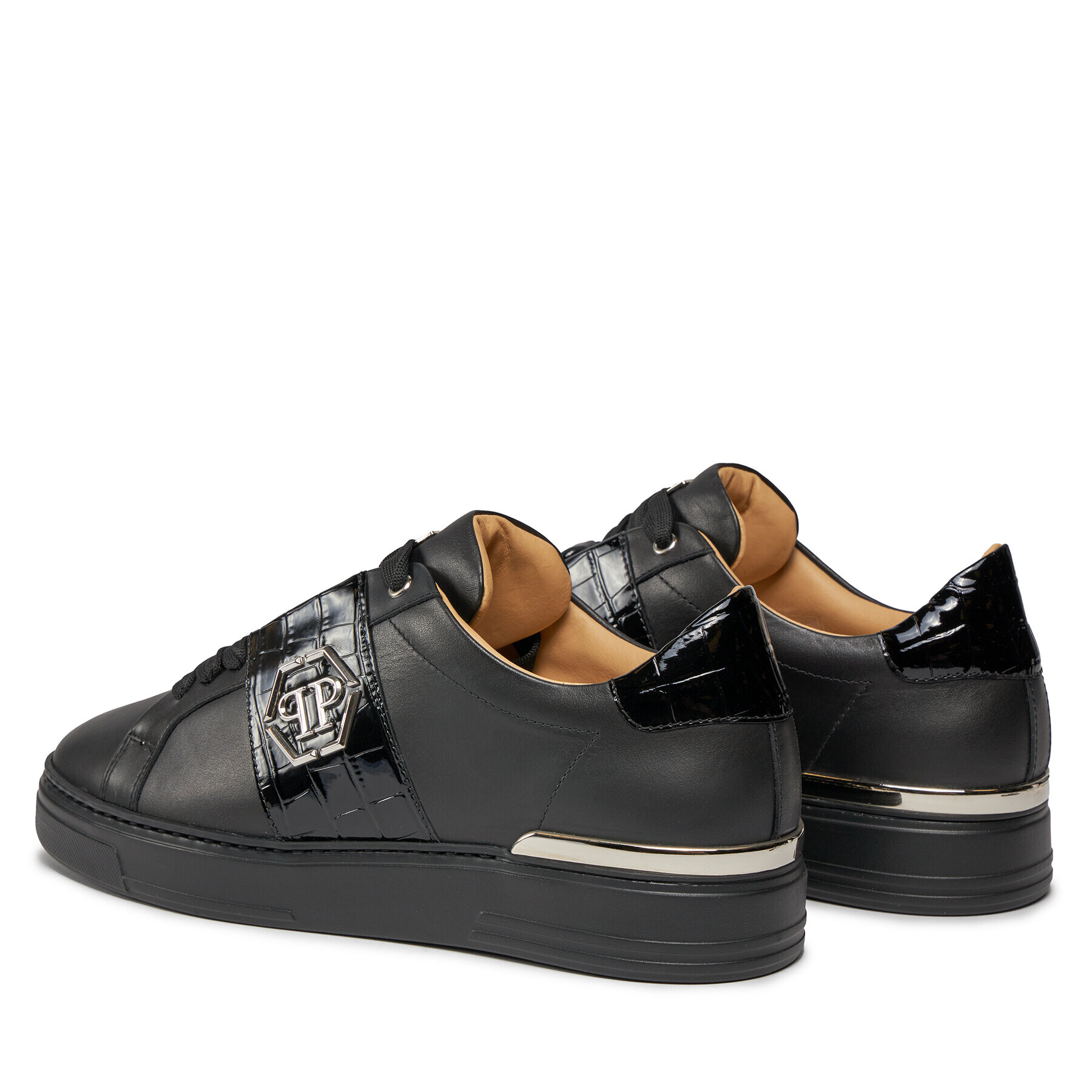 PHILIPP PLEIN Сникърси Leather Lo-Top Sneakers AACS USC0513 PLE010N Черен - Pepit.bg