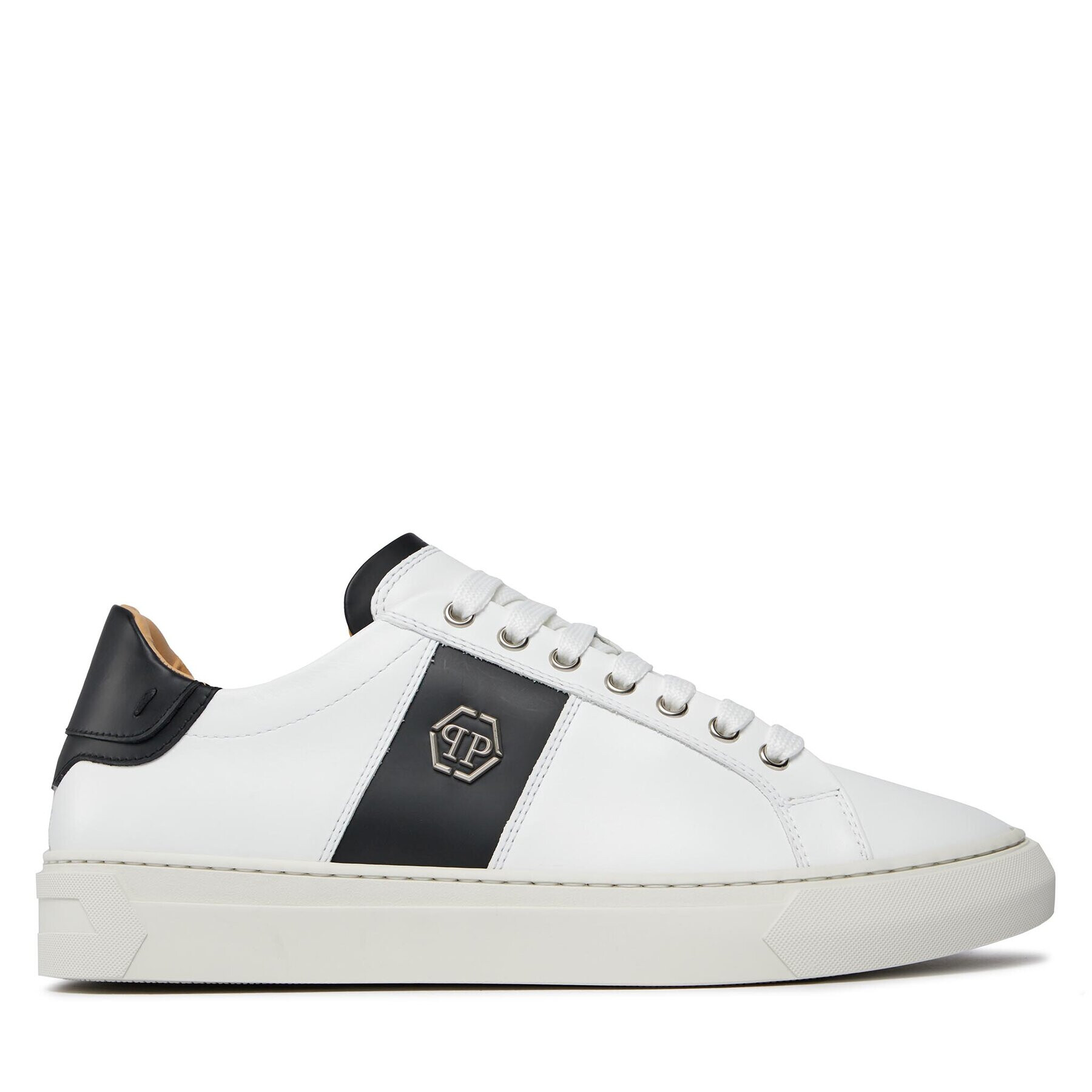 PHILIPP PLEIN Сникърси Leather Lo-Top Sneakers Hexagon AACS MSC3905 PLE075N Бял - Pepit.bg