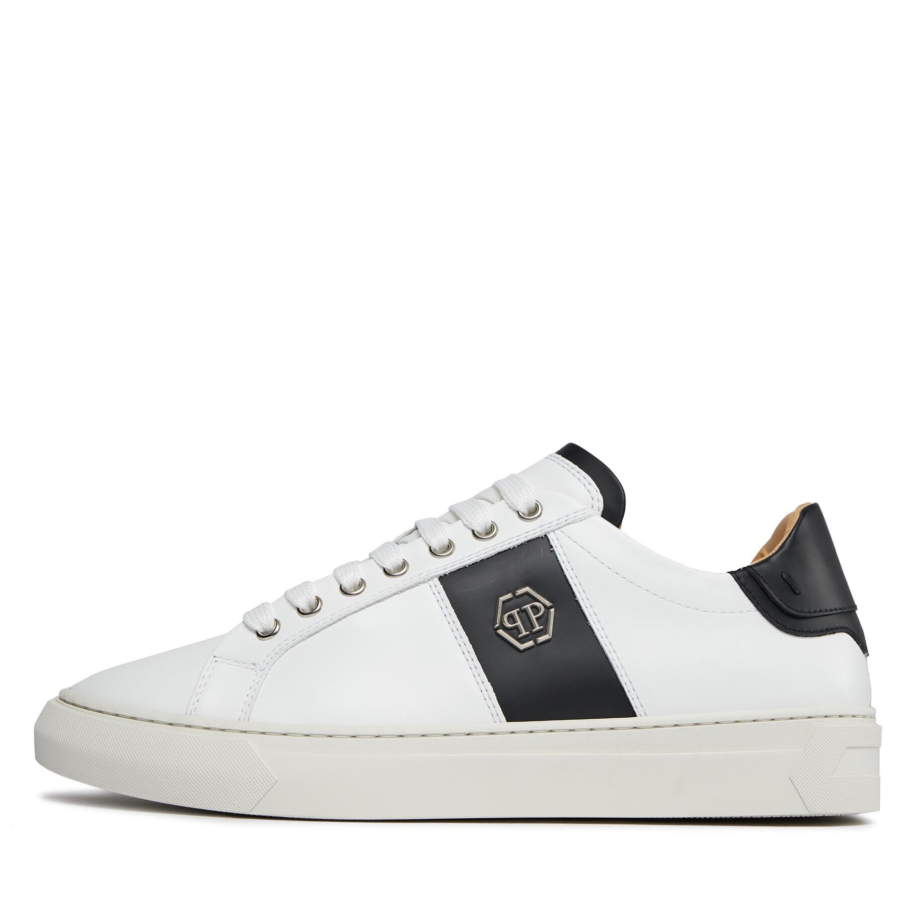 PHILIPP PLEIN Сникърси Leather Lo-Top Sneakers Hexagon AACS MSC3905 PLE075N Бял - Pepit.bg