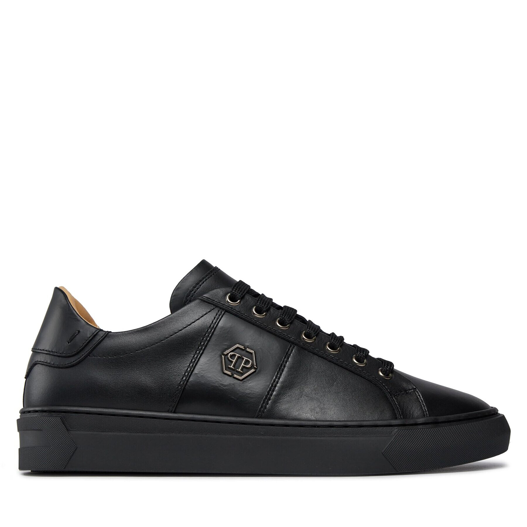 PHILIPP PLEIN Сникърси Leather Lo-Top Sneakers Hexagon AACS MSC3905 PLE075N Черен - Pepit.bg