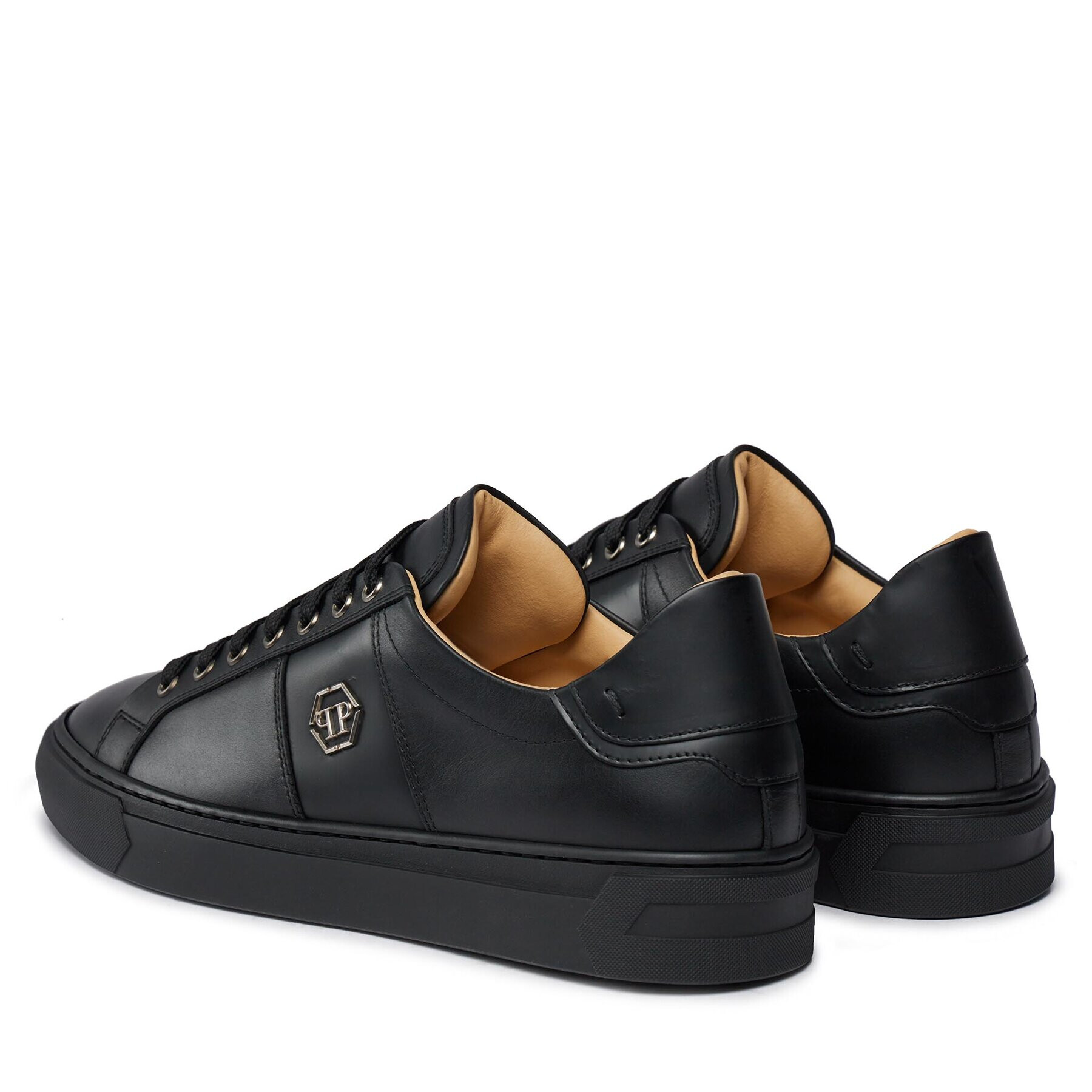 PHILIPP PLEIN Сникърси Leather Lo-Top Sneakers Hexagon AACS MSC3905 PLE075N Черен - Pepit.bg