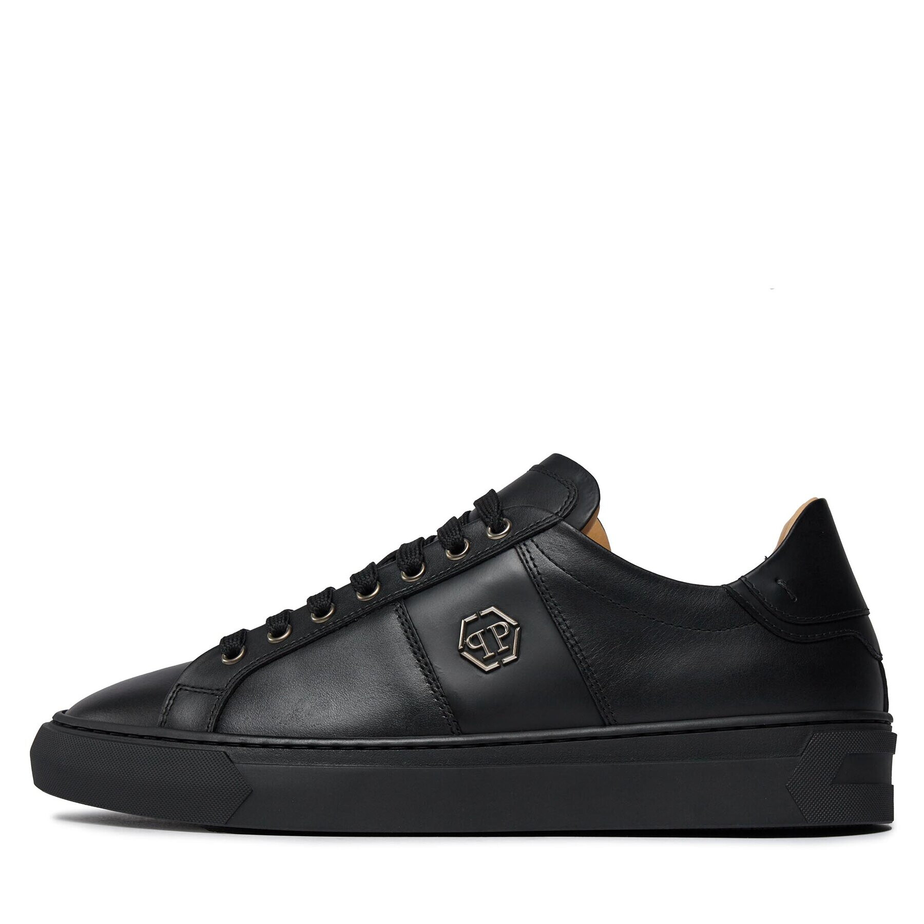 PHILIPP PLEIN Сникърси Leather Lo-Top Sneakers Hexagon AACS MSC3905 PLE075N Черен - Pepit.bg