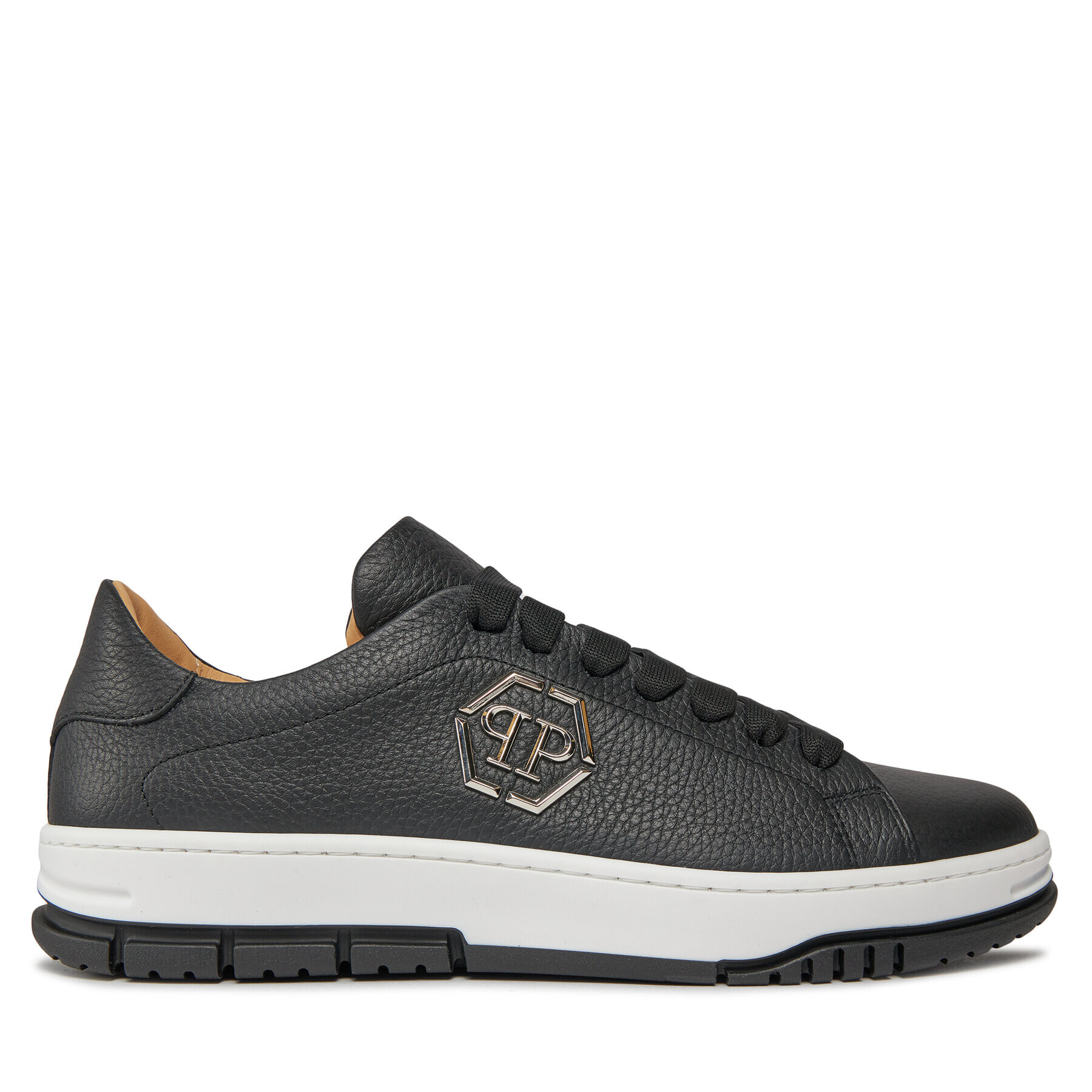 PHILIPP PLEIN Сникърси Leather Lo-Top Sneakers Hexagon AACS USC0514 PLE010N Черен - Pepit.bg