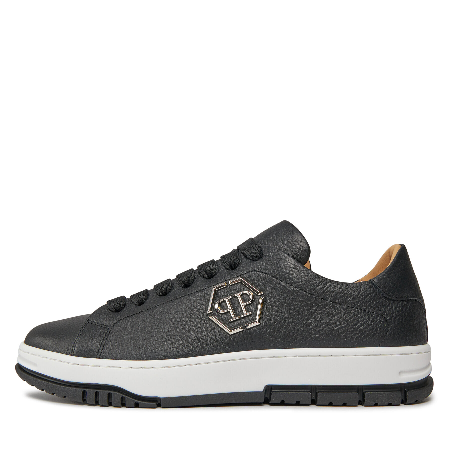 PHILIPP PLEIN Сникърси Leather Lo-Top Sneakers Hexagon AACS USC0514 PLE010N Черен - Pepit.bg