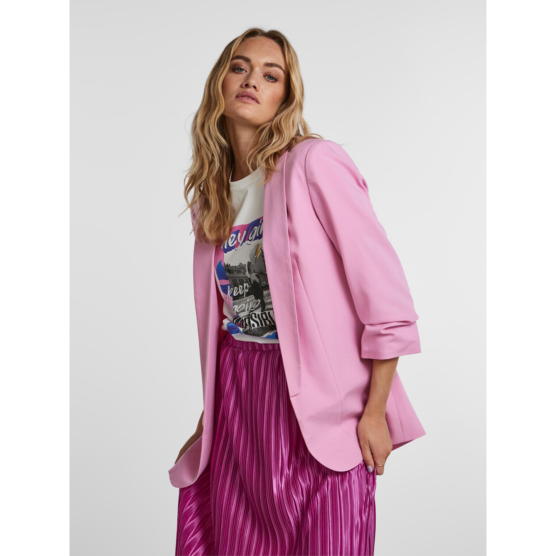 Pieces Сако Boss 17090996 Розов Regular Fit - Pepit.bg