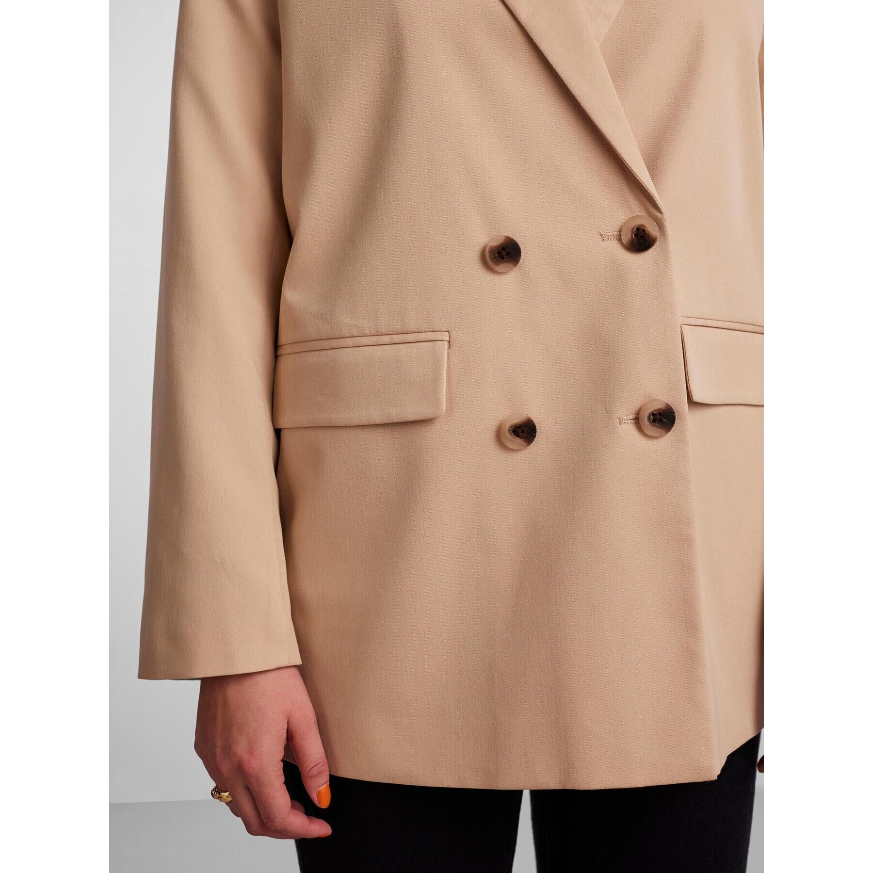 Pieces Сако 17133382 Бежов Loose Fit - Pepit.bg