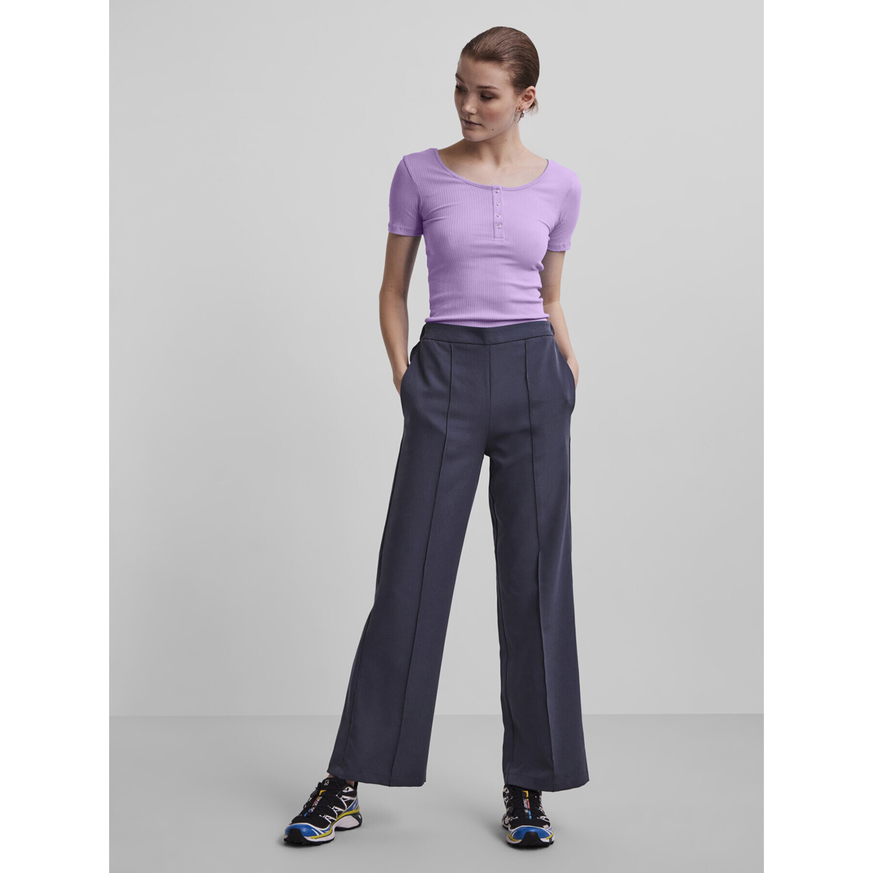 Pieces Блуза 17101439 Виолетов Slim Fit - Pepit.bg