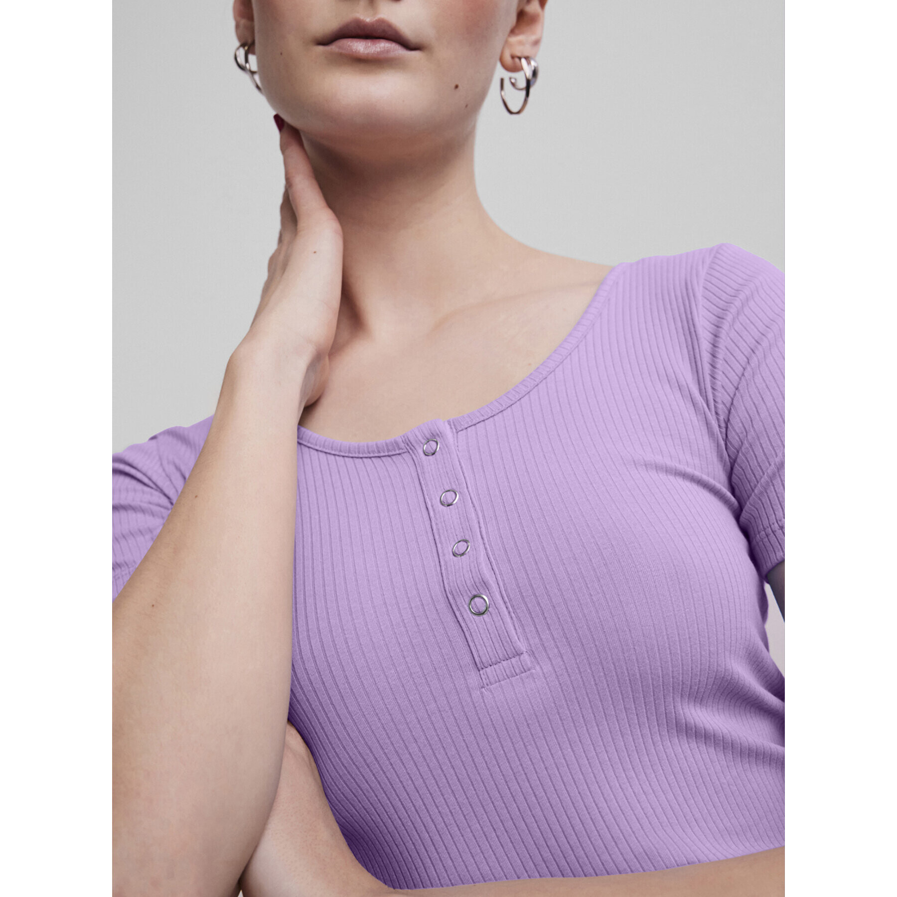 Pieces Блуза 17101439 Виолетов Slim Fit - Pepit.bg