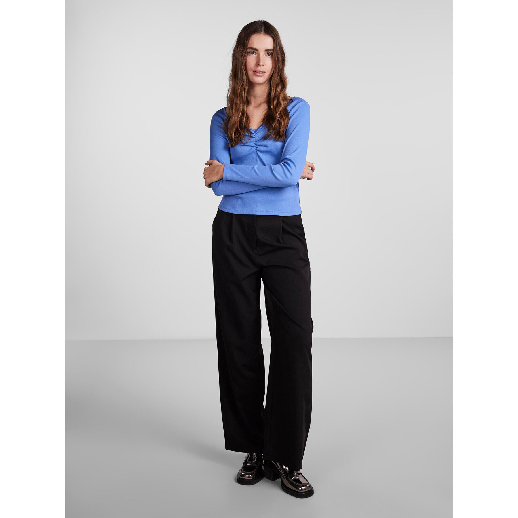 Pieces Блуза 17135564 Син Slim Fit - Pepit.bg