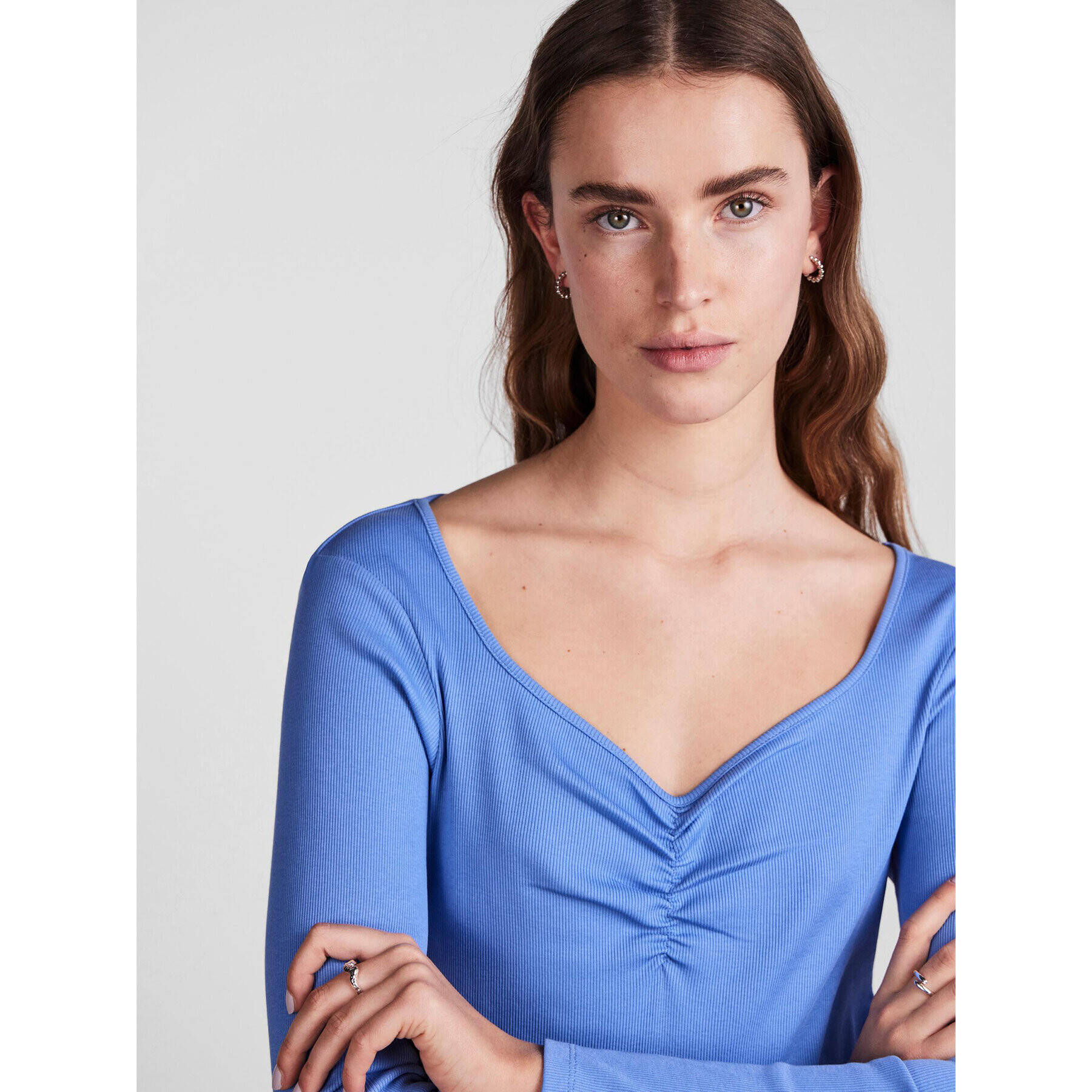 Pieces Блуза 17135564 Син Slim Fit - Pepit.bg