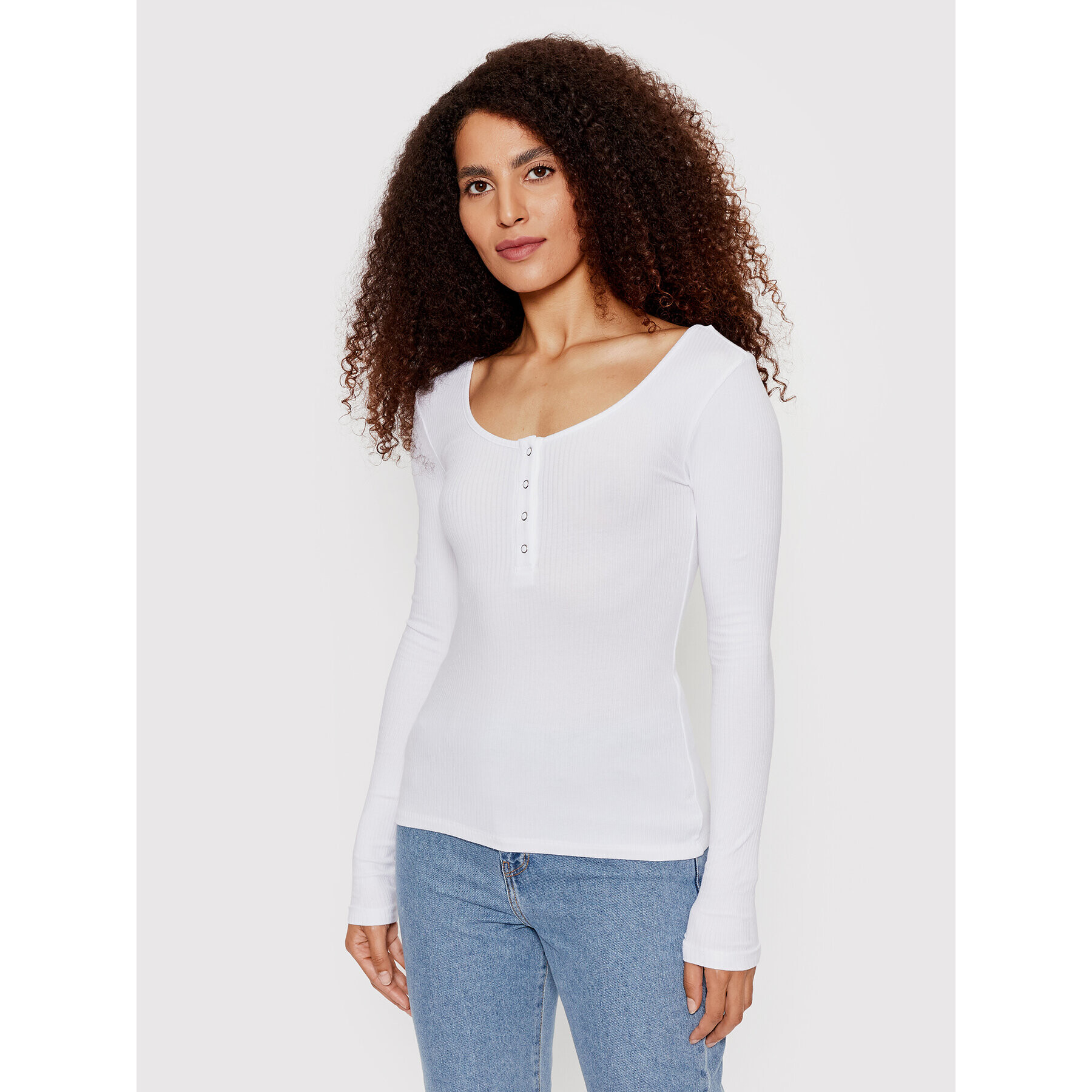 Pieces Блуза Kitte 17101437 Бял Slim Fit - Pepit.bg