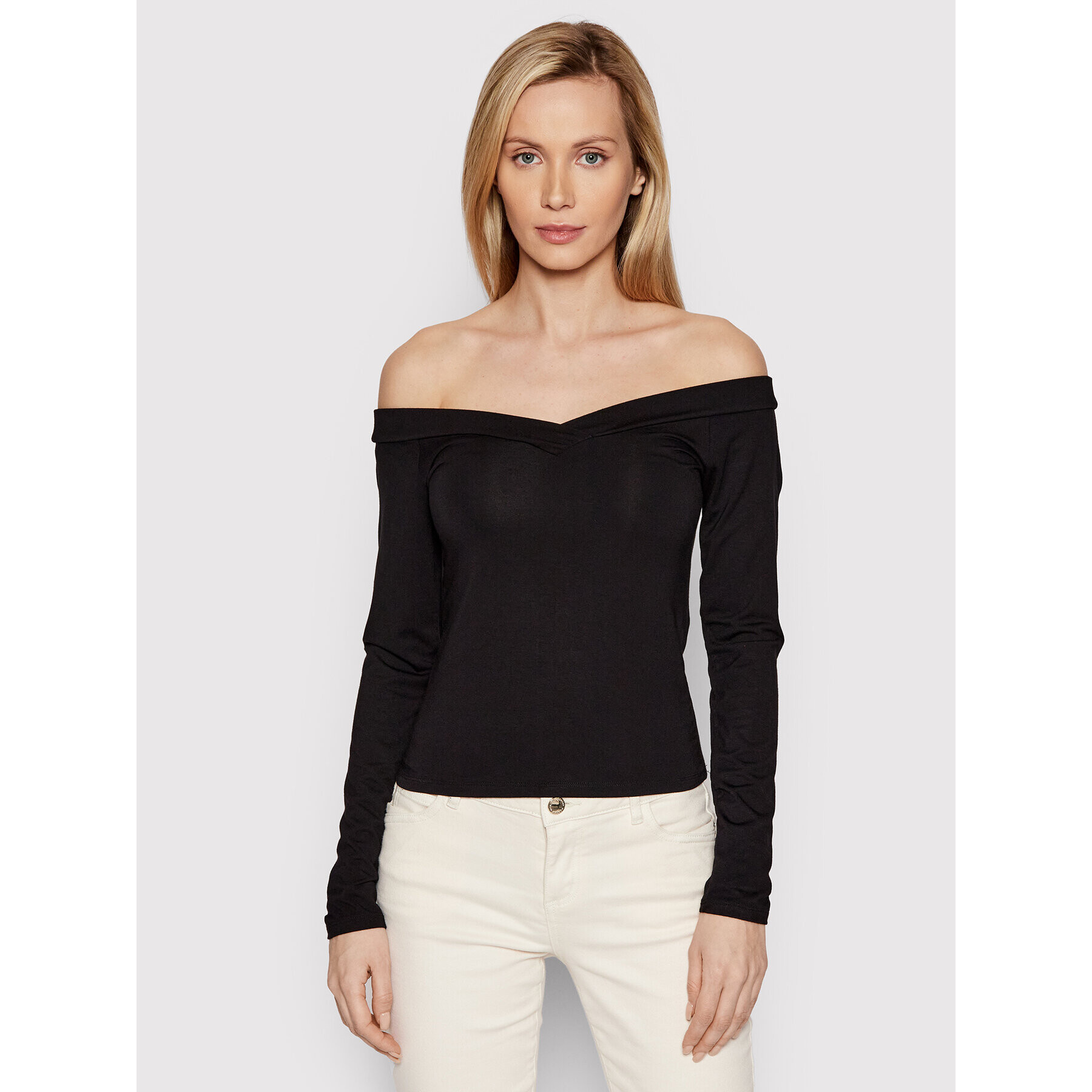 Pieces Блуза Maliva 17103018 Черен Slim Fit - Pepit.bg