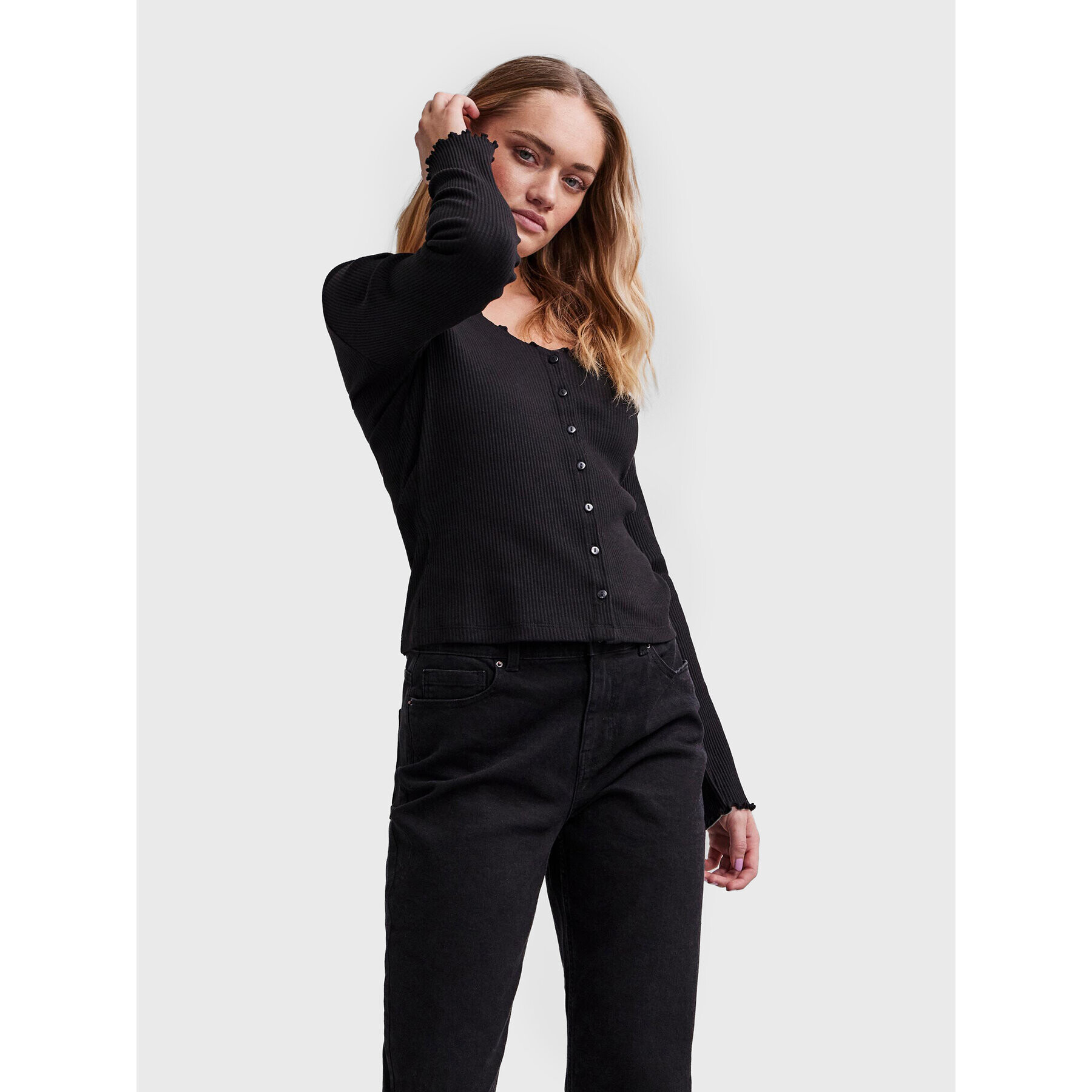 Pieces Блуза Nukisa 17101835 Черен Slim Fit - Pepit.bg