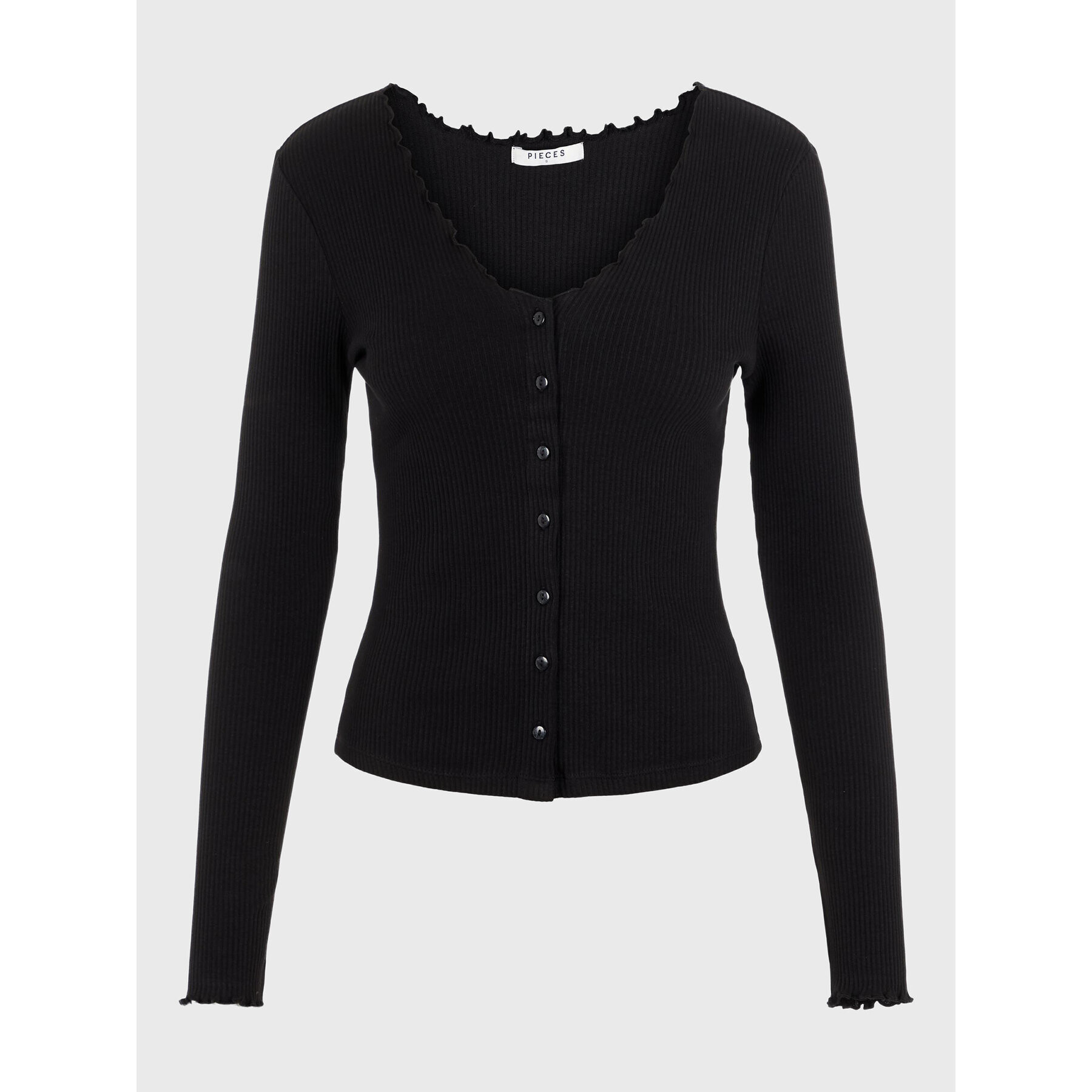 Pieces Блуза Nukisa 17101835 Черен Slim Fit - Pepit.bg