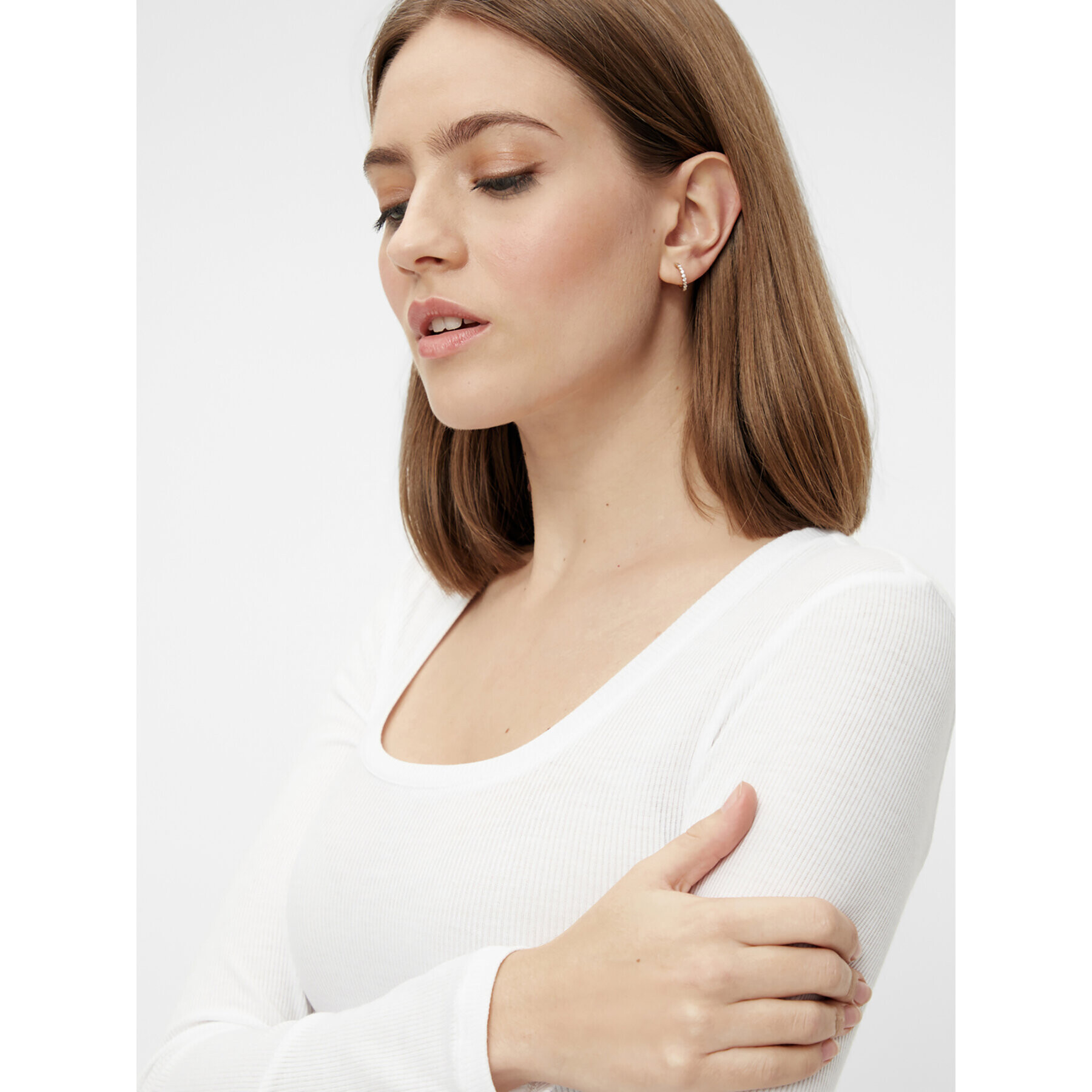 Pieces Блуза Pippi 17110548 Бял Slim Fit - Pepit.bg
