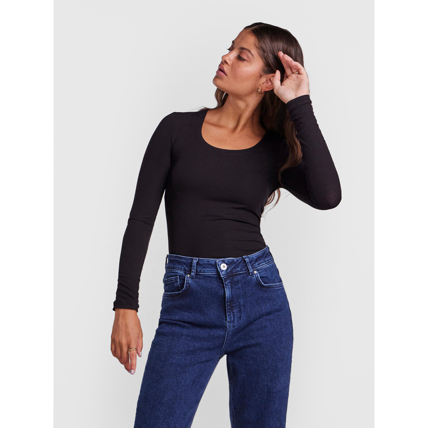 Pieces Блуза Pippi 17110548 Черен Slim Fit - Pepit.bg