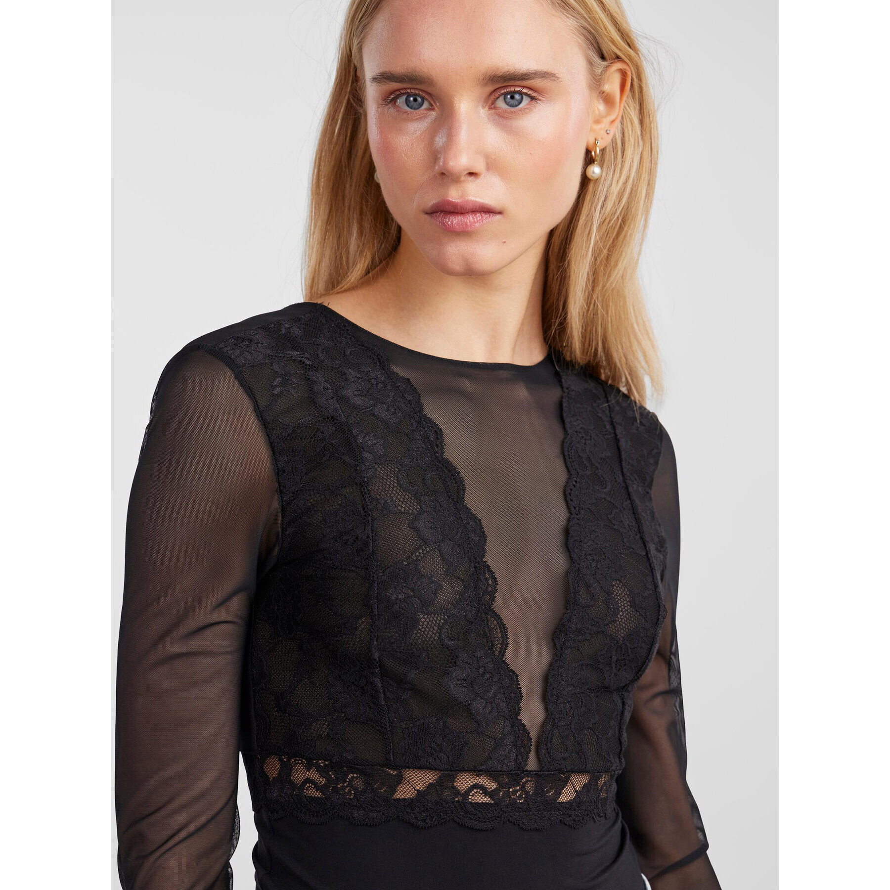Pieces Боди 17141142 Черен Slim Fit - Pepit.bg