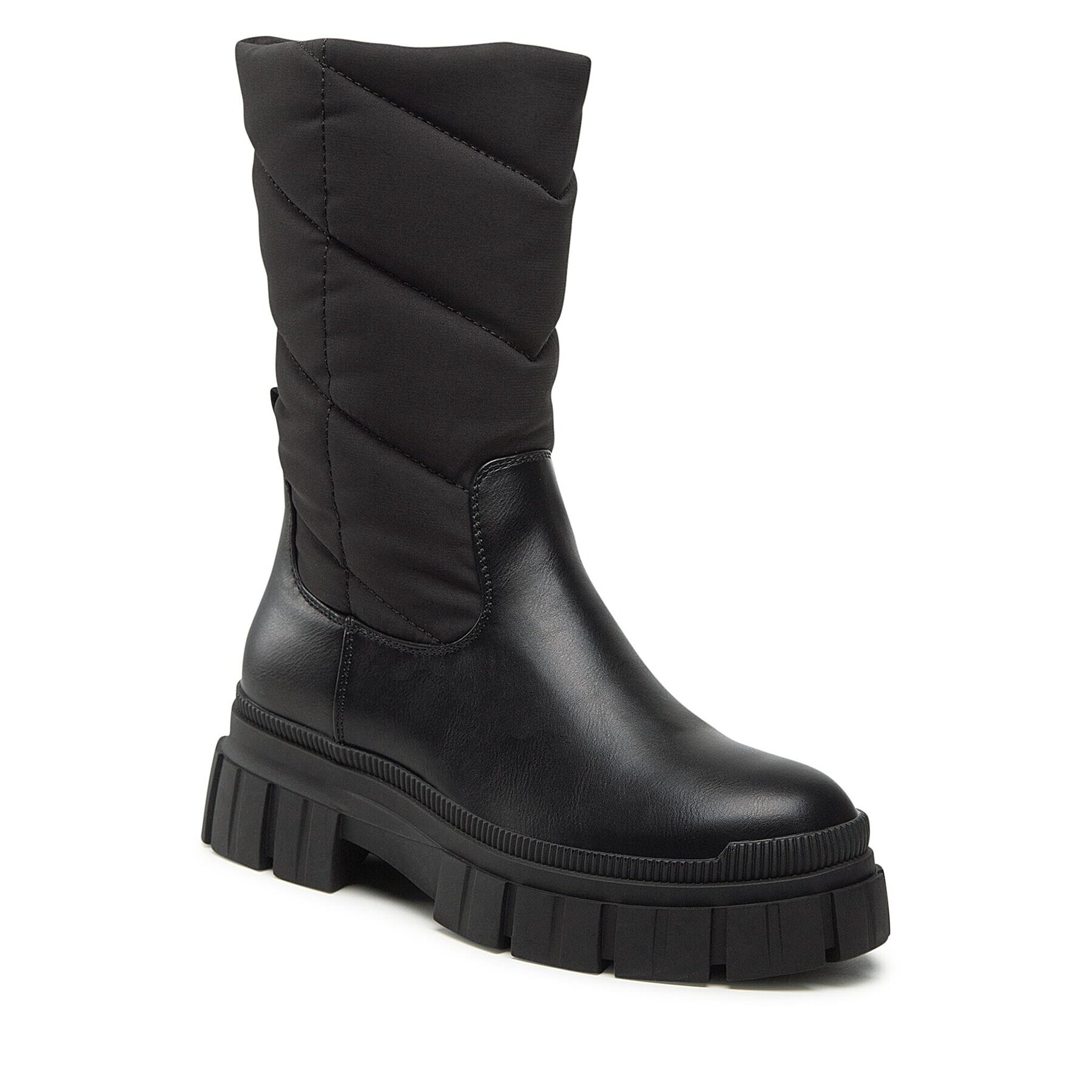 Pieces Боти Pcjulie Md High Padded Boot 17129244 Черен - Pepit.bg