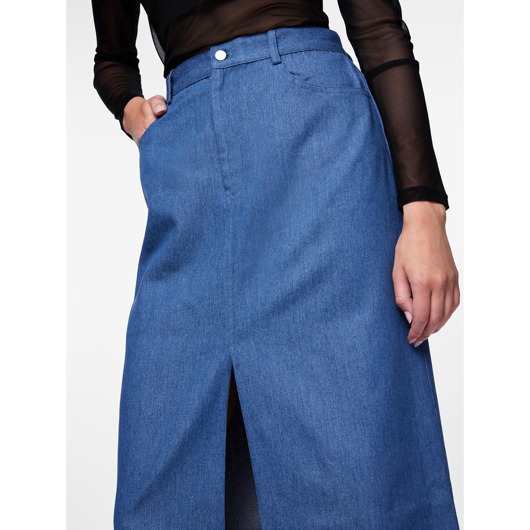 Pieces Дънкова пола 17150001 Син Regular Fit - Pepit.bg