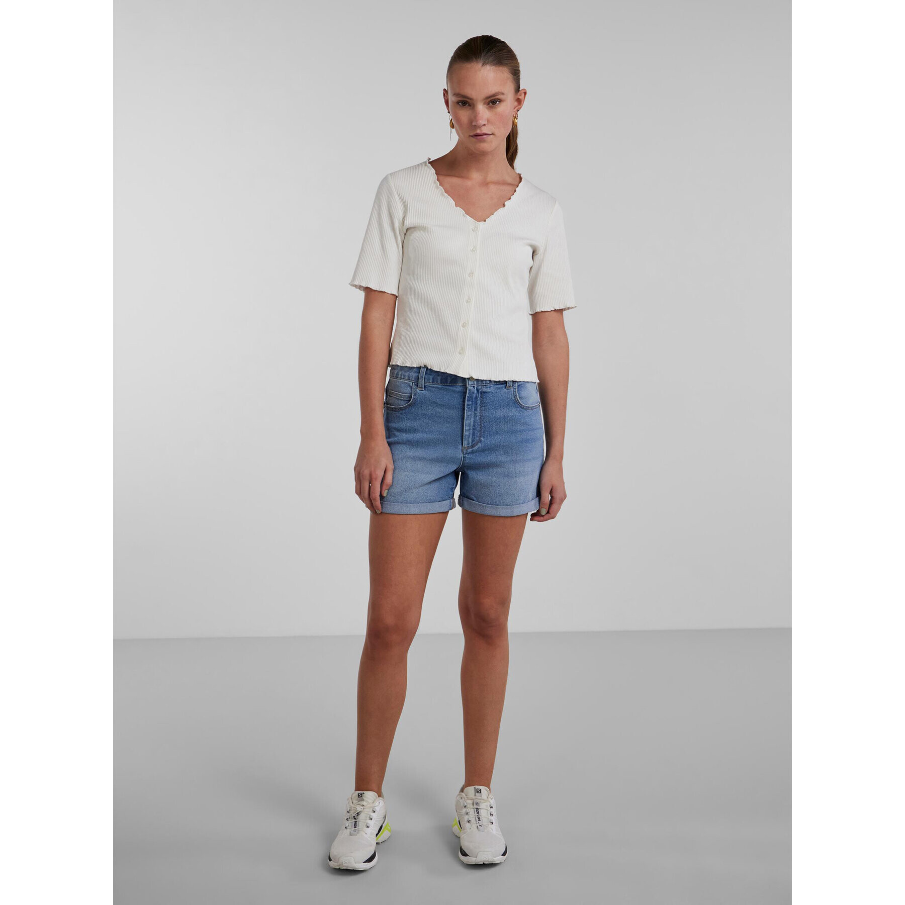 Pieces Дънкови шорти 17134166 Син Regular Fit - Pepit.bg