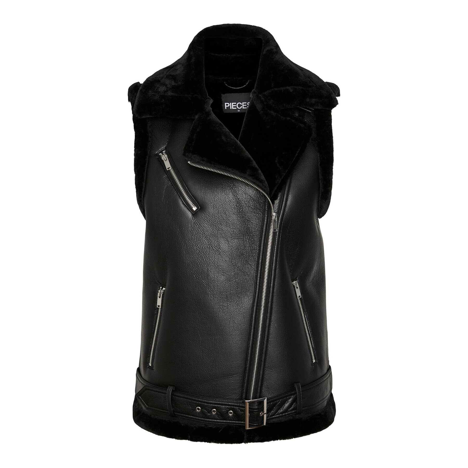 Pieces Елек 17144840 Черен Regular Fit - Pepit.bg